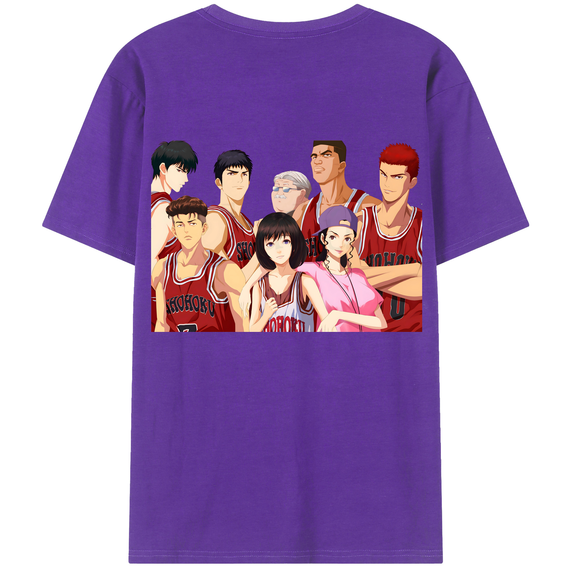 （画像用） SLAM DUNK／スラムダンク 綿100％ メンズ半袖Tシャツ（バックプリント） 通気性