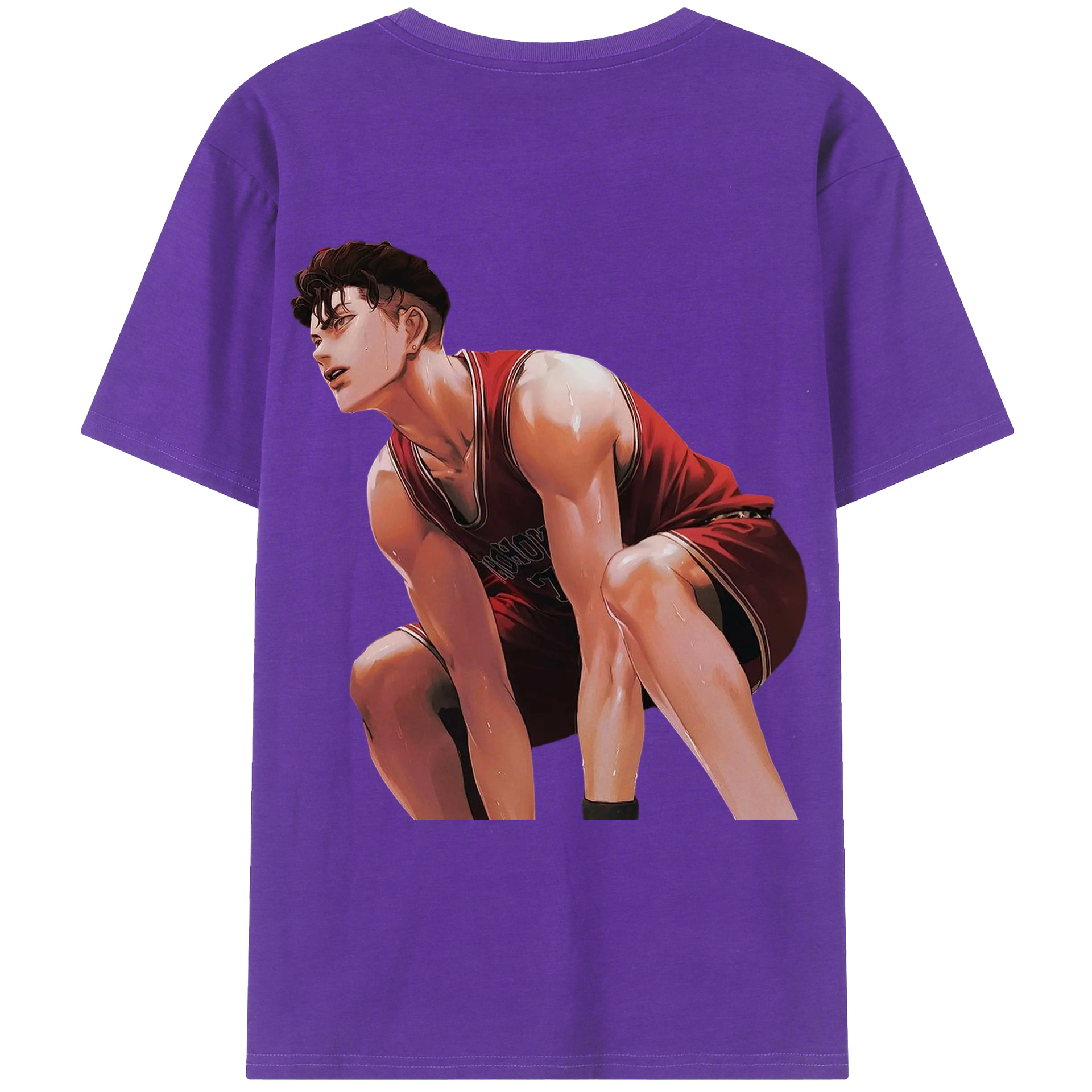 （画像用） SLAM DUNK／スラムダンク 綿100％ メンズ半袖Tシャツ（バックプリント） 通気性