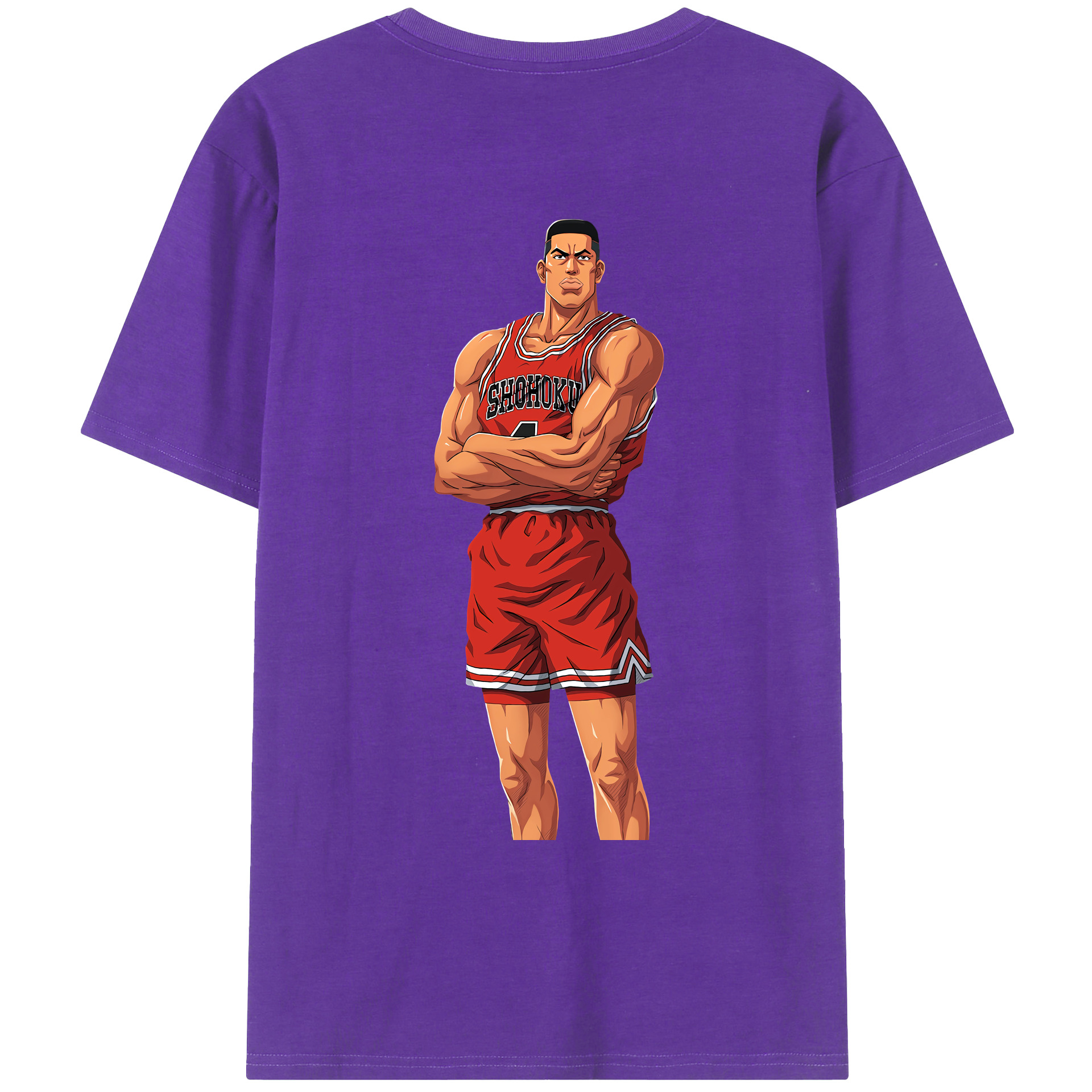 （画像用） SLAM DUNK／スラムダンク 綿100％ メンズ半袖Tシャツ（バックプリント） 通気性