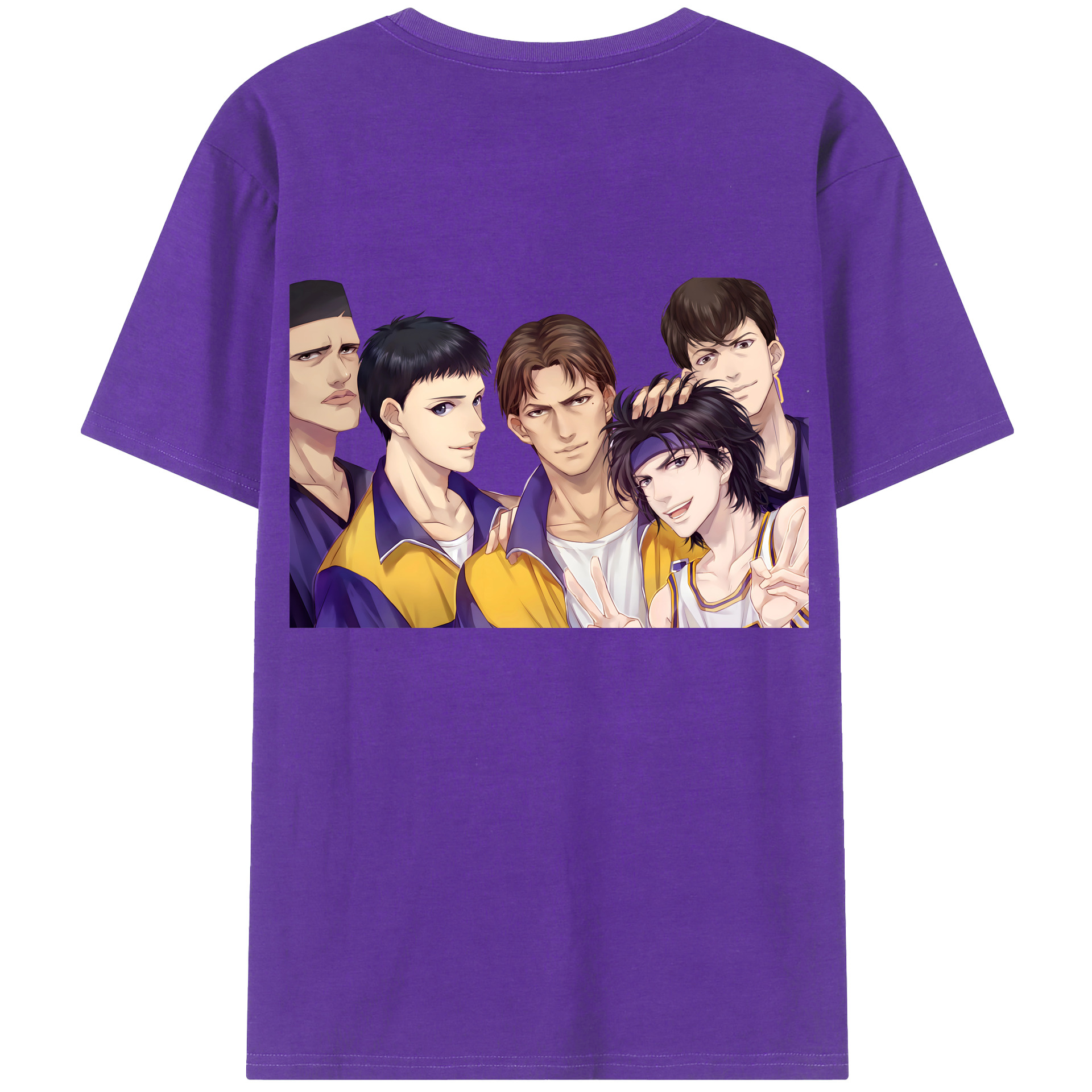 （画像用） SLAM DUNK／スラムダンク 綿100％ メンズ半袖Tシャツ（バックプリント） 通気性