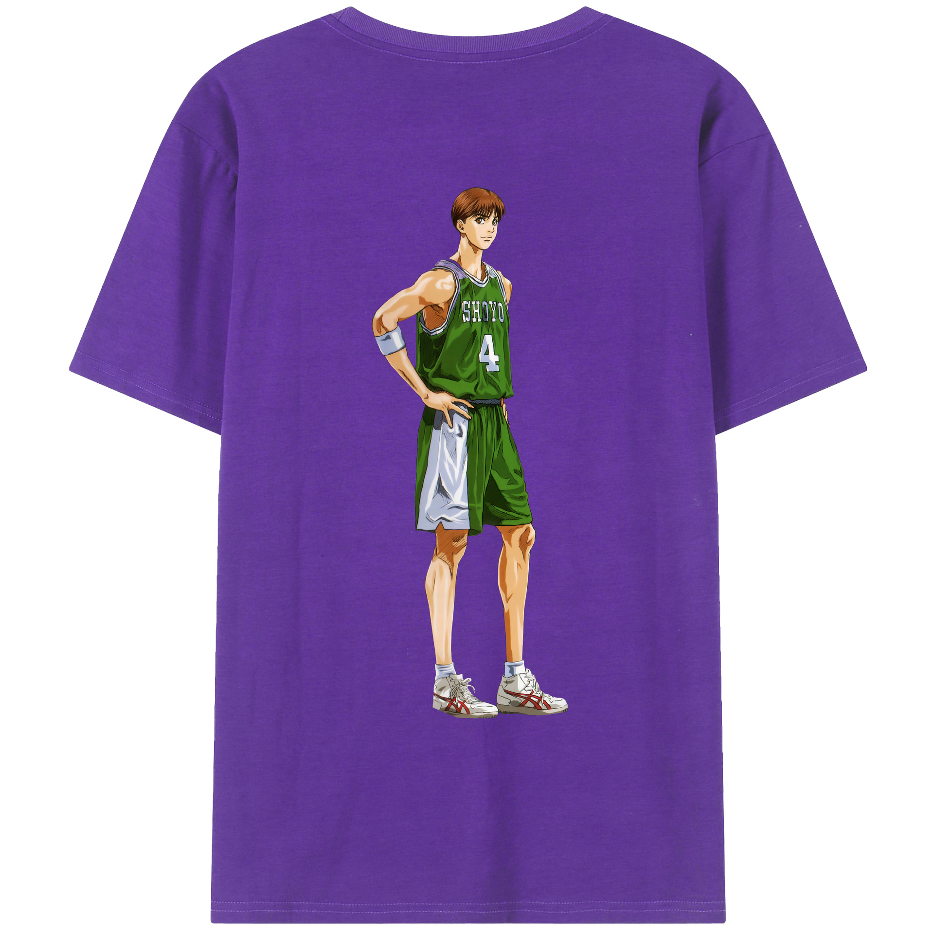 （画像用） SLAM DUNK／スラムダンク 綿100％ メンズ半袖Tシャツ（バックプリント） 通気性