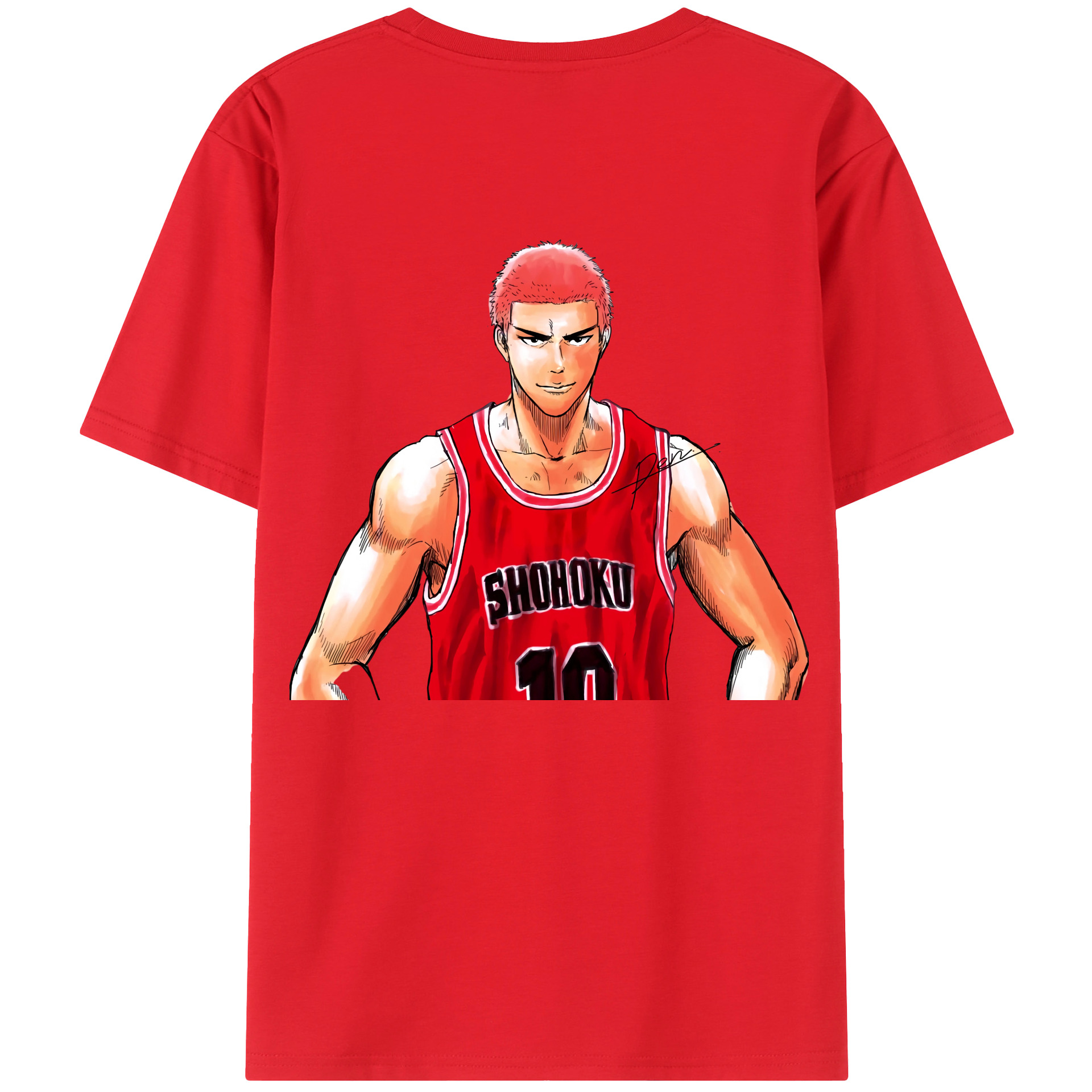 （画像用） SLAM DUNK／スラムダンク 綿100％ メンズ半袖Tシャツ（バックプリント） 通気性