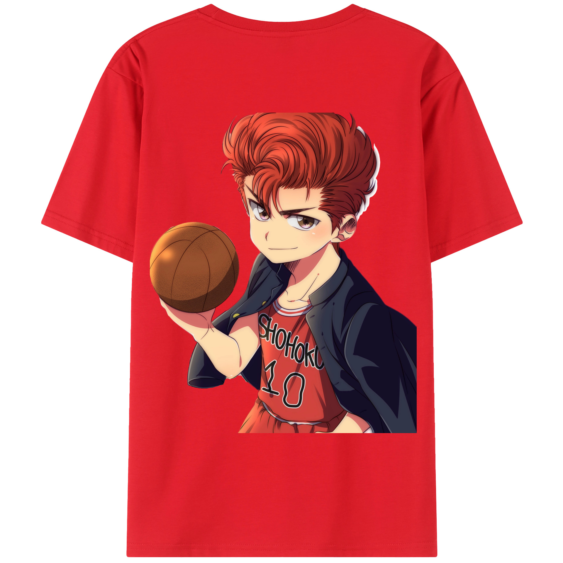 （画像用） SLAM DUNK／スラムダンク 綿100％ メンズ半袖Tシャツ（バックプリント） 通気性