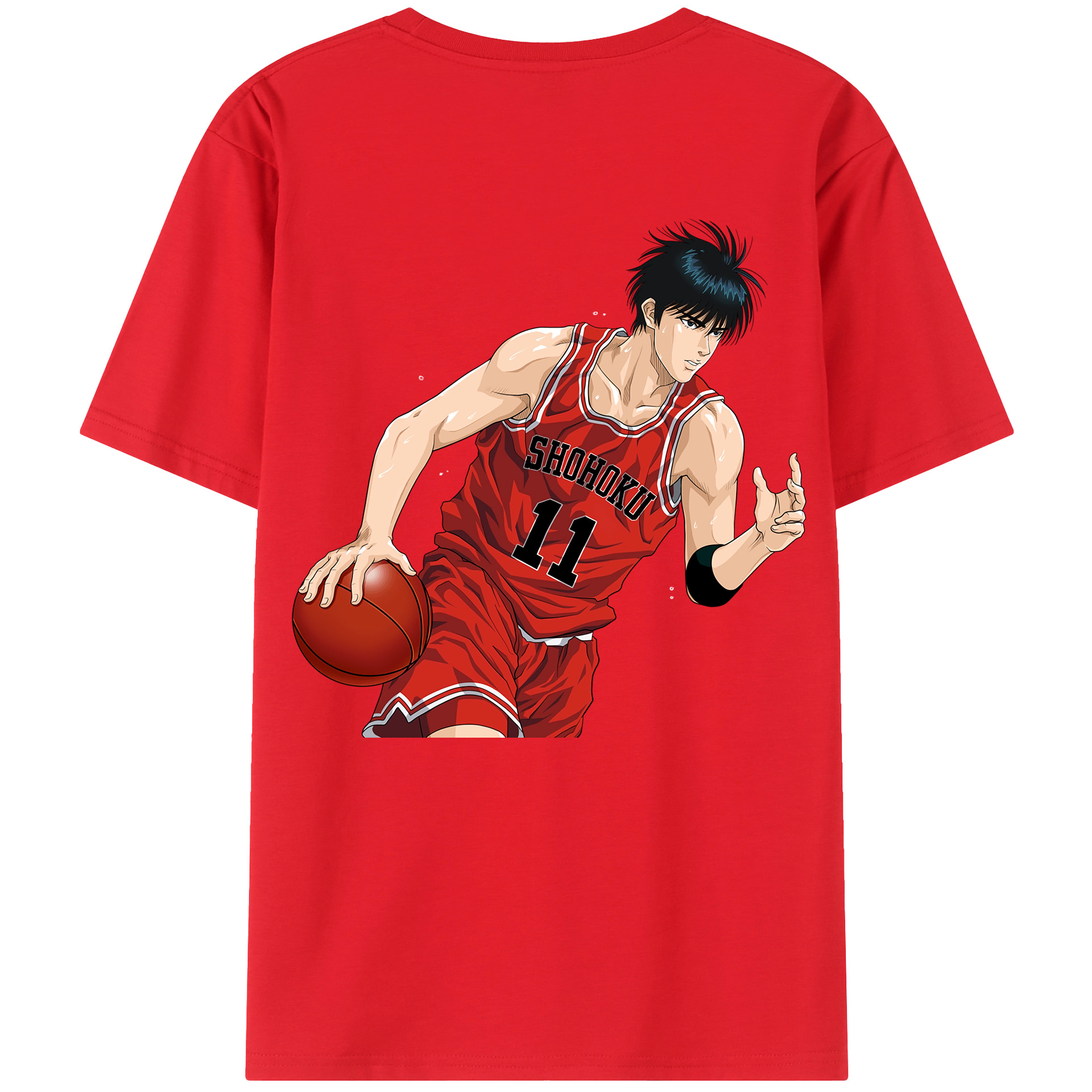 （画像用） SLAM DUNK／スラムダンク 綿100％ メンズ半袖Tシャツ（バックプリント） 通気性