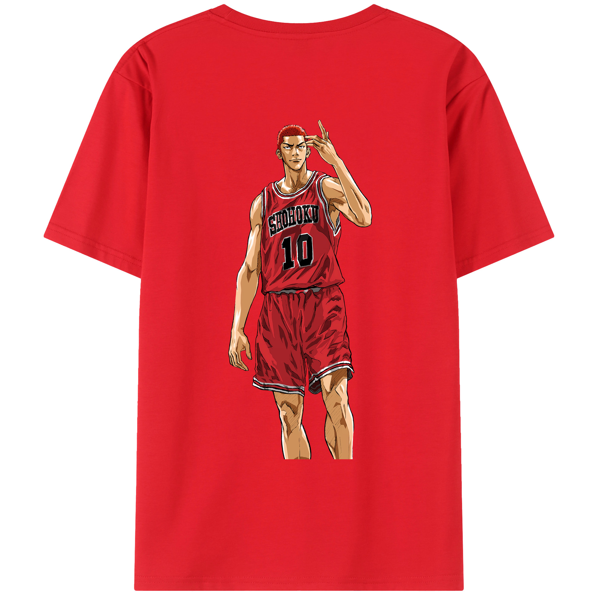 （画像用） SLAM DUNK／スラムダンク 綿100％ メンズ半袖Tシャツ（バックプリント） 通気性