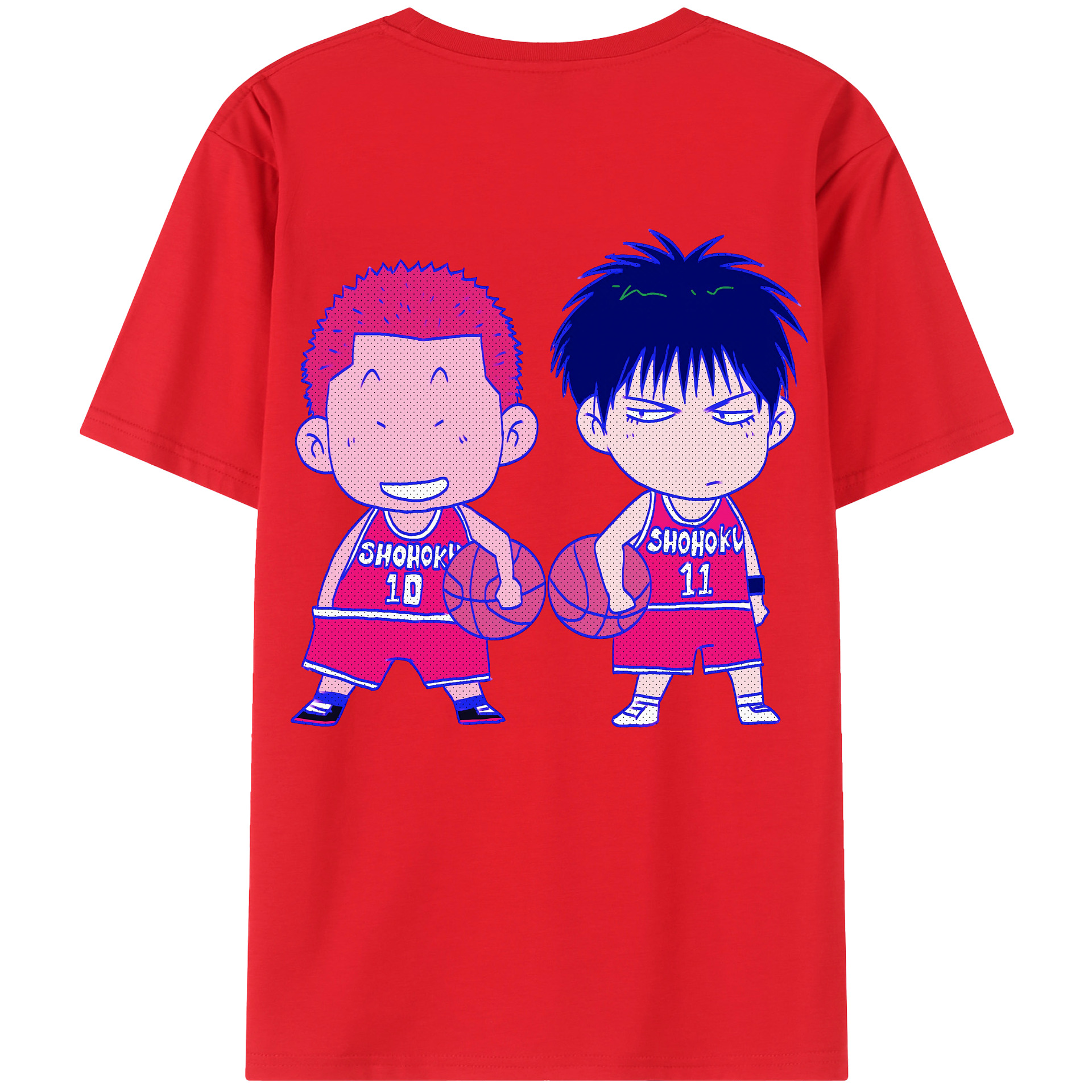 （画像用） SLAM DUNK／スラムダンク 綿100％ メンズ半袖Tシャツ（バックプリント） 通気性