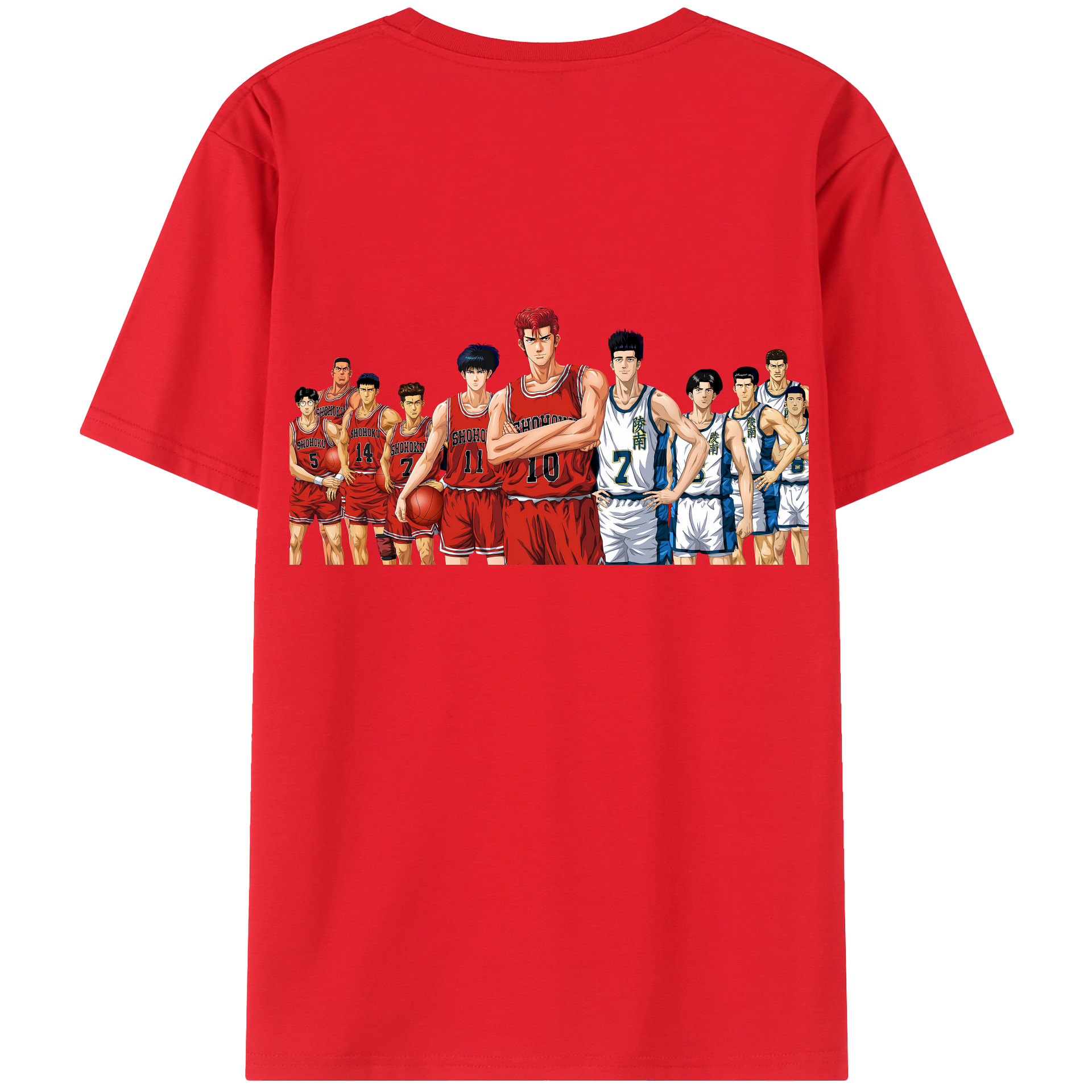 （画像用） SLAM DUNK／スラムダンク 綿100％ メンズ半袖Tシャツ（バックプリント） 通気性
