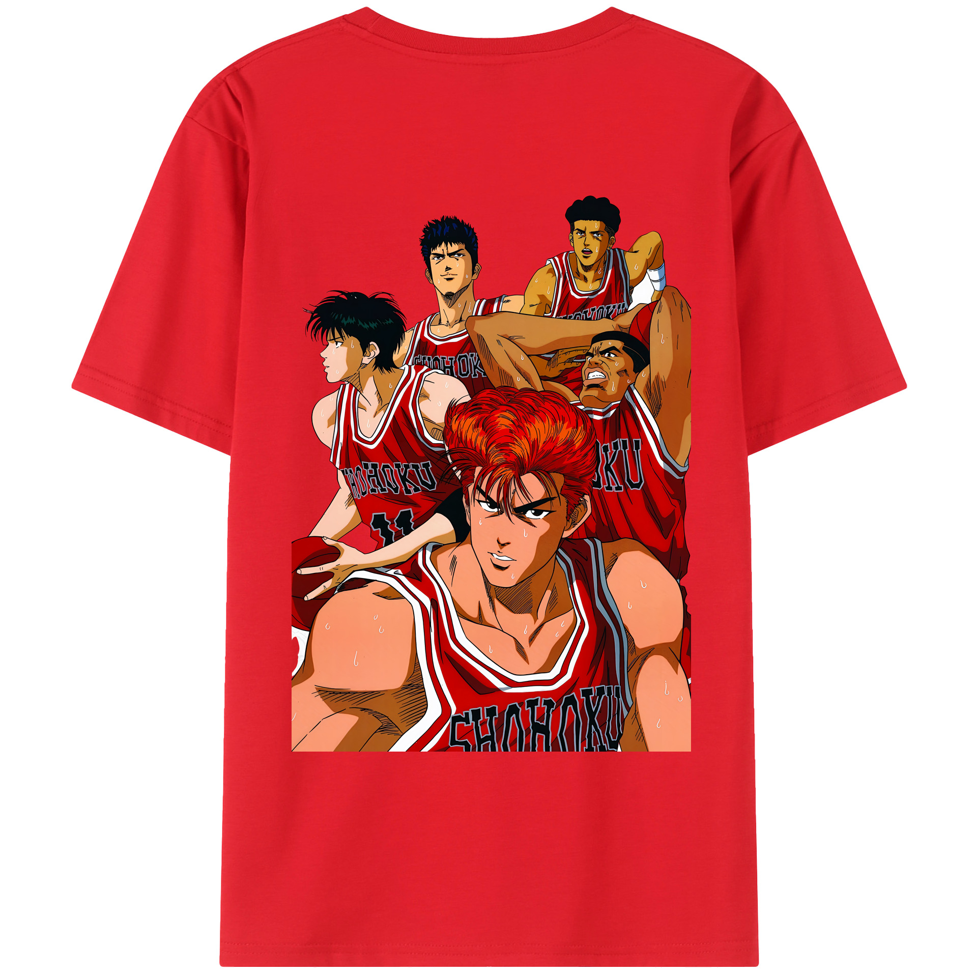 （画像用） SLAM DUNK／スラムダンク 綿100％ メンズ半袖Tシャツ（バックプリント） 通気性