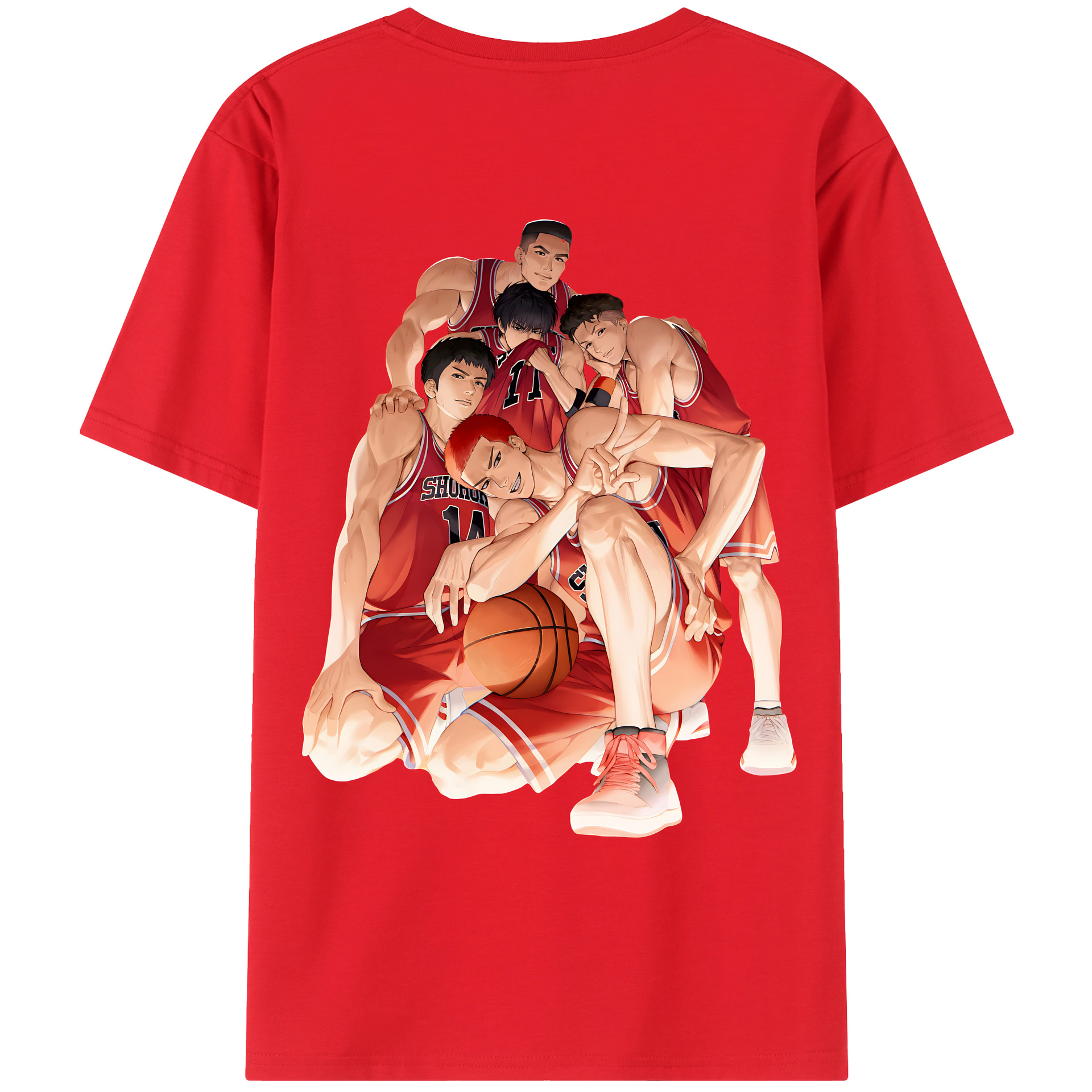 （画像用） SLAM DUNK／スラムダンク 綿100％ メンズ半袖Tシャツ（バックプリント） 通気性