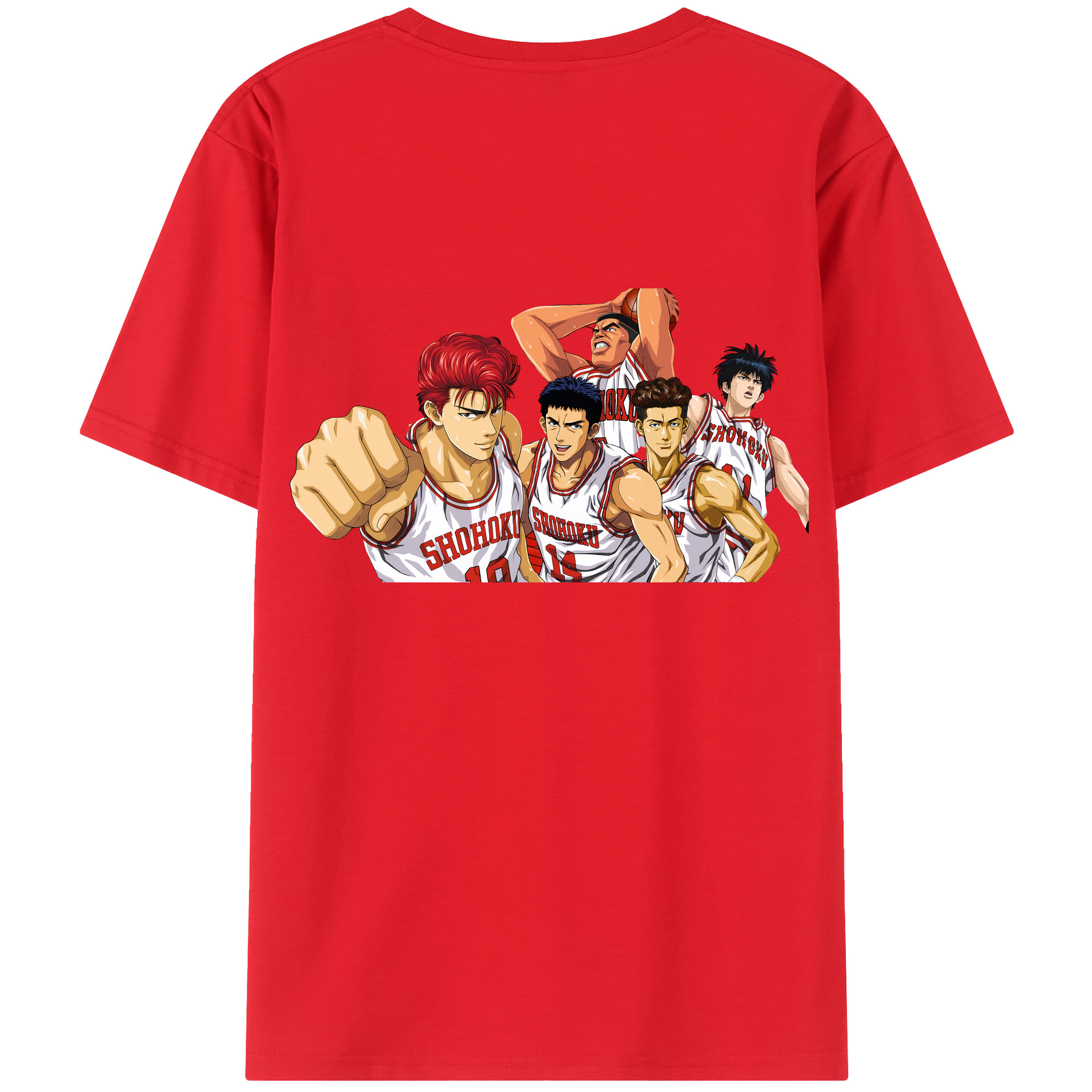 （画像用） SLAM DUNK／スラムダンク 綿100％ メンズ半袖Tシャツ（バックプリント） 通気性