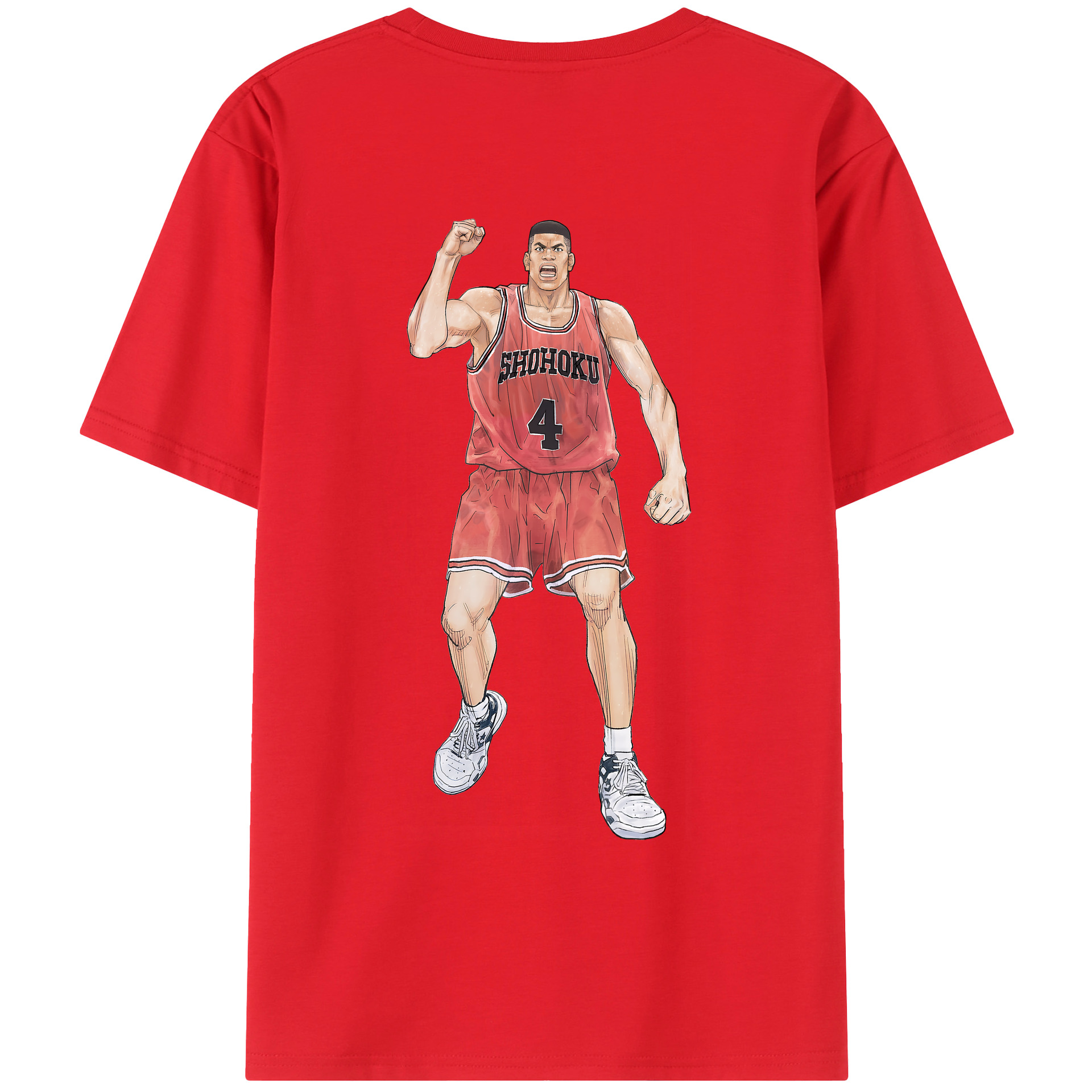 （画像用） SLAM DUNK／スラムダンク 綿100％ メンズ半袖Tシャツ（バックプリント） 通気性