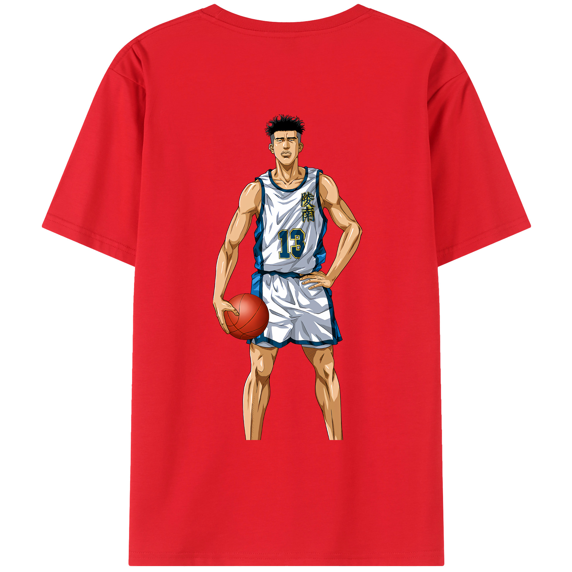 （画像用） SLAM DUNK／スラムダンク 綿100％ メンズ半袖Tシャツ（バックプリント） 通気性