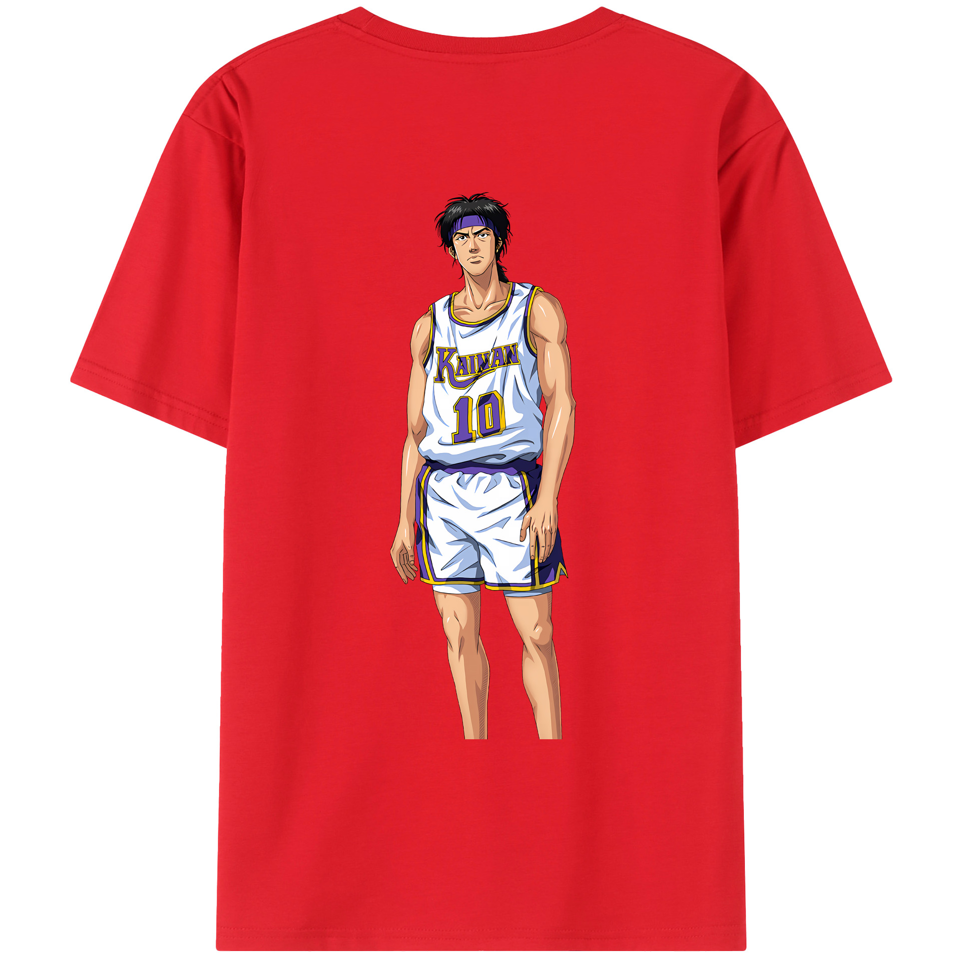 （画像用） SLAM DUNK／スラムダンク 綿100％ メンズ半袖Tシャツ（バックプリント） 通気性