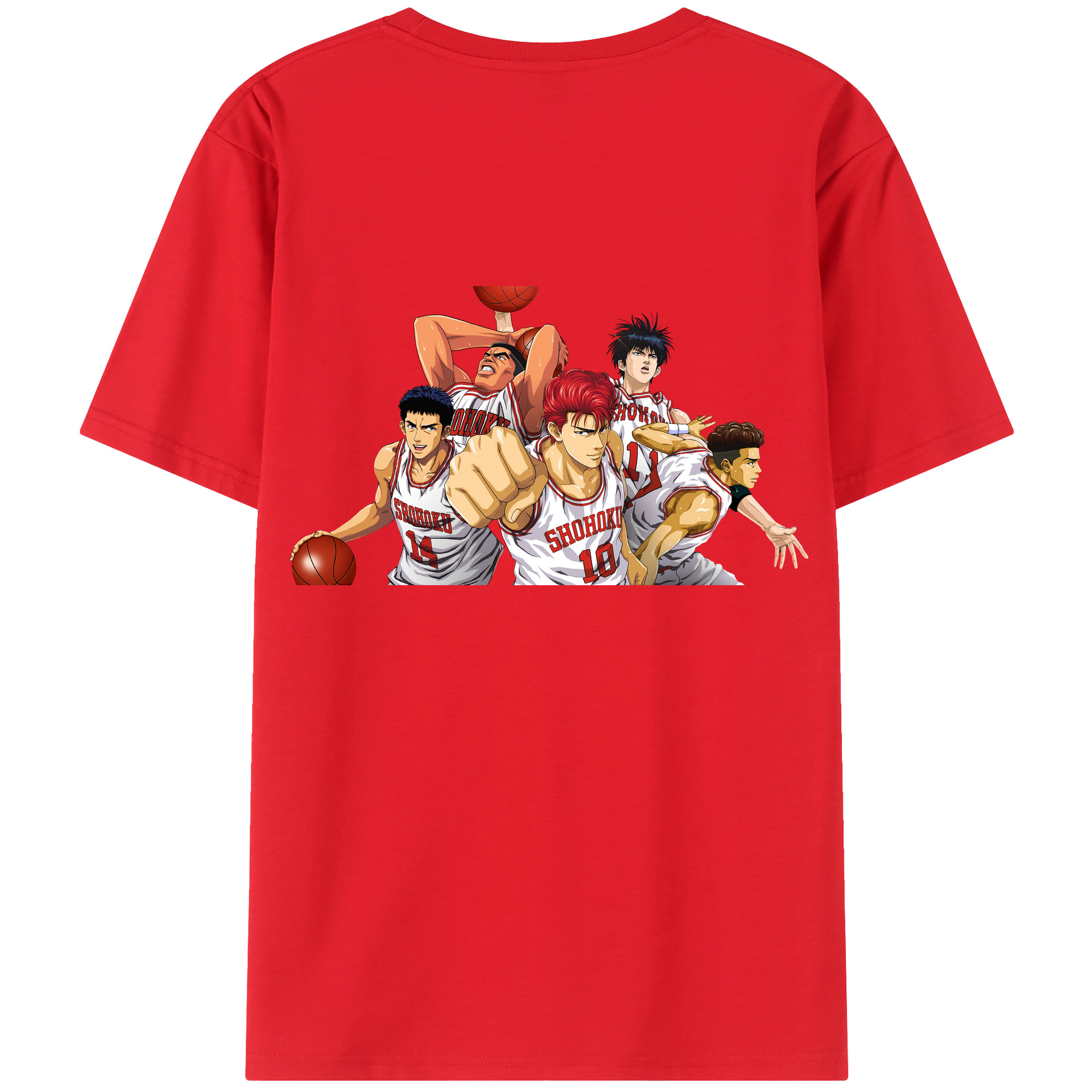 （画像用） SLAM DUNK／スラムダンク 綿100％ メンズ半袖Tシャツ（バックプリント） 通気性