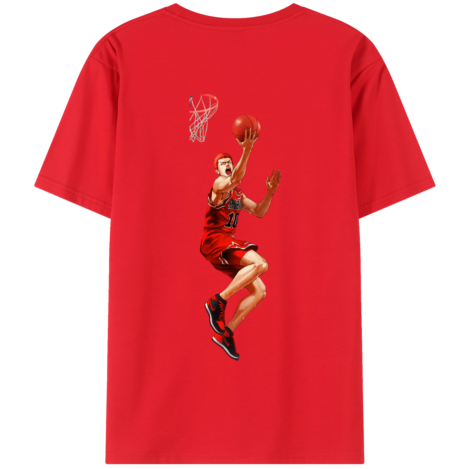 （画像用） SLAM DUNK／スラムダンク 綿100％ メンズ半袖Tシャツ（バックプリント） 通気性