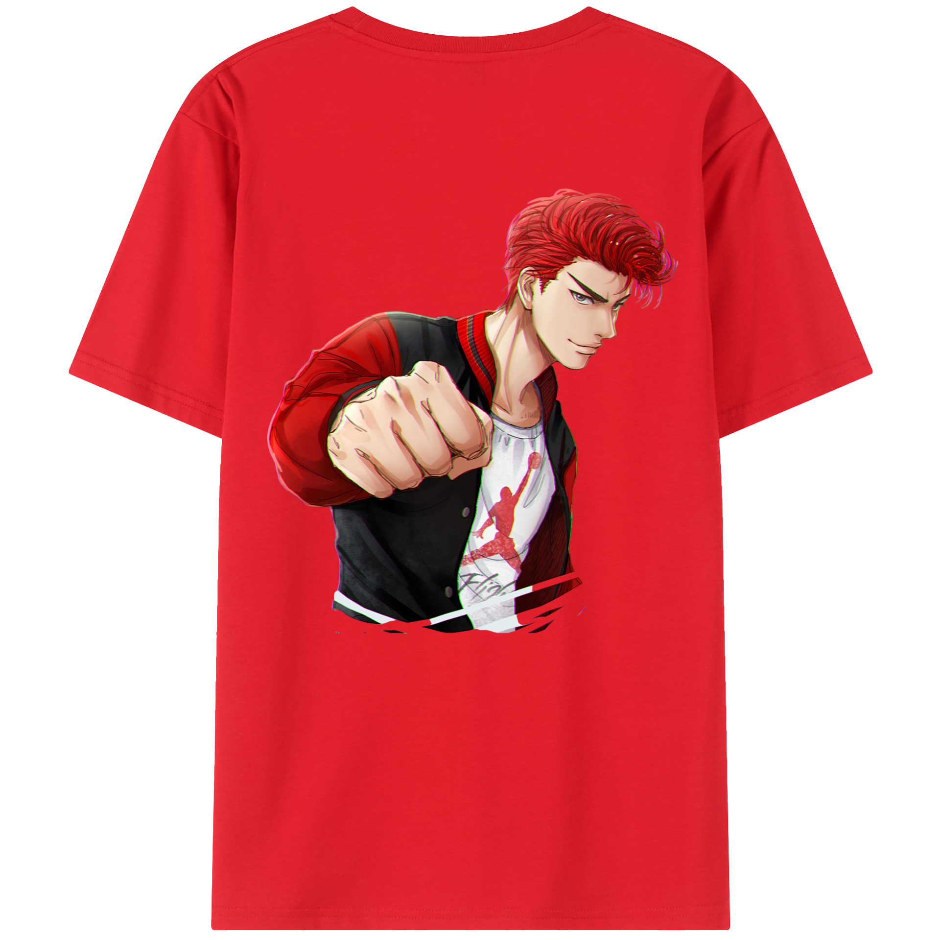 （画像用） SLAM DUNK／スラムダンク 綿100％ メンズ半袖Tシャツ（バックプリント） 通気性