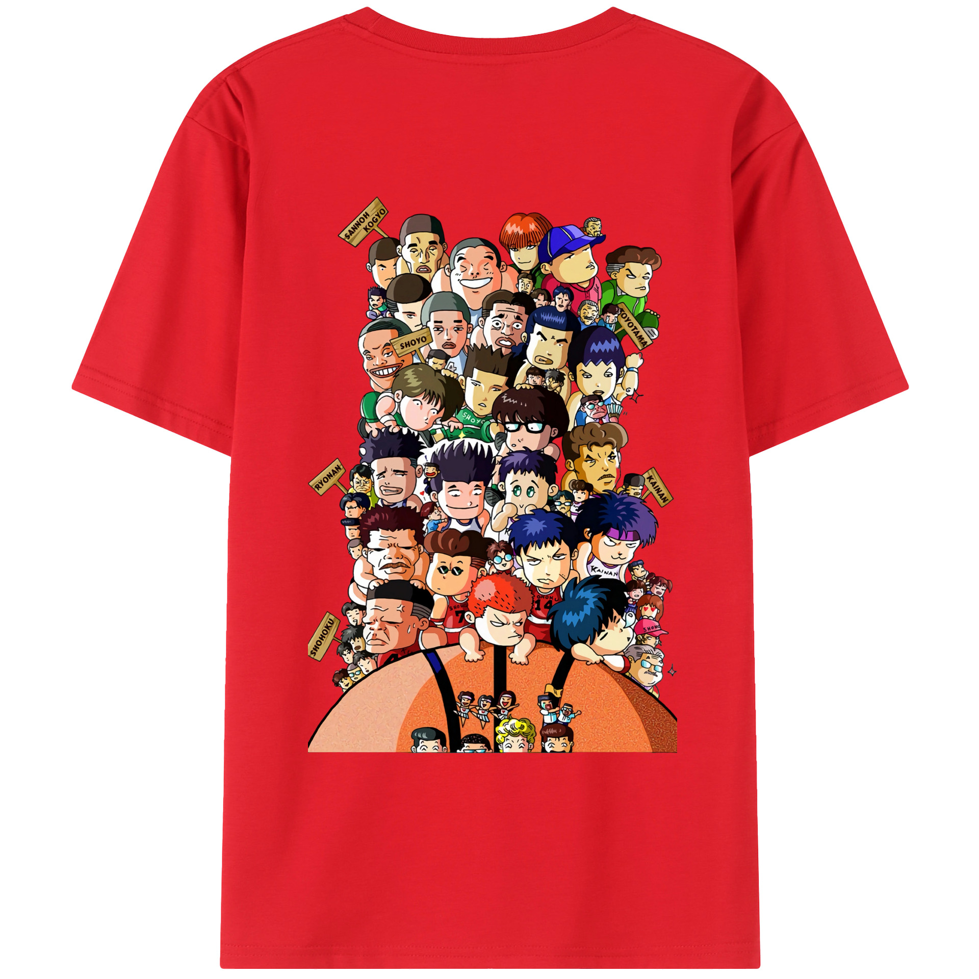 （画像用） SLAM DUNK／スラムダンク 綿100％ メンズ半袖Tシャツ（バックプリント） 通気性