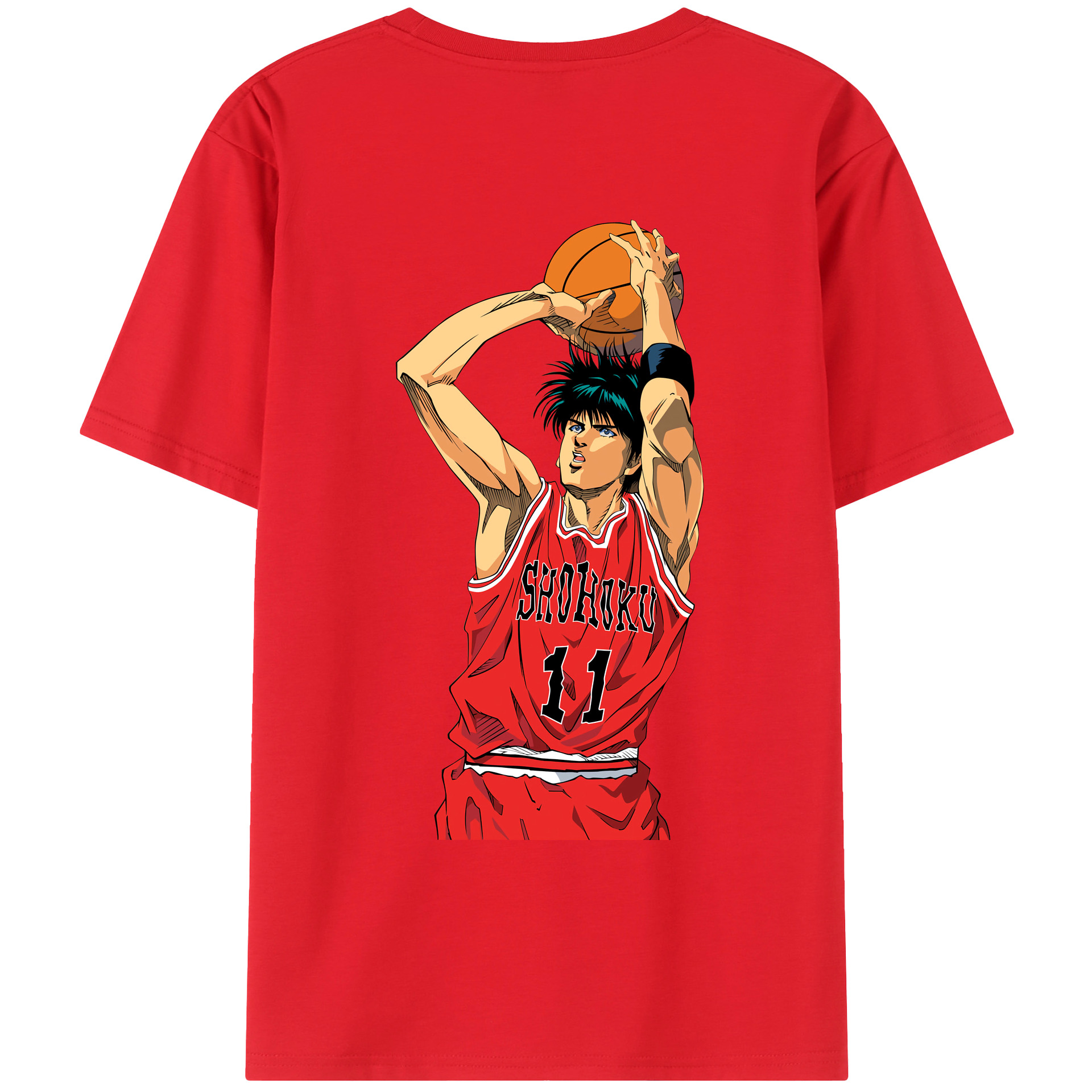 （画像用） SLAM DUNK／スラムダンク 綿100％ メンズ半袖Tシャツ（バックプリント） 通気性