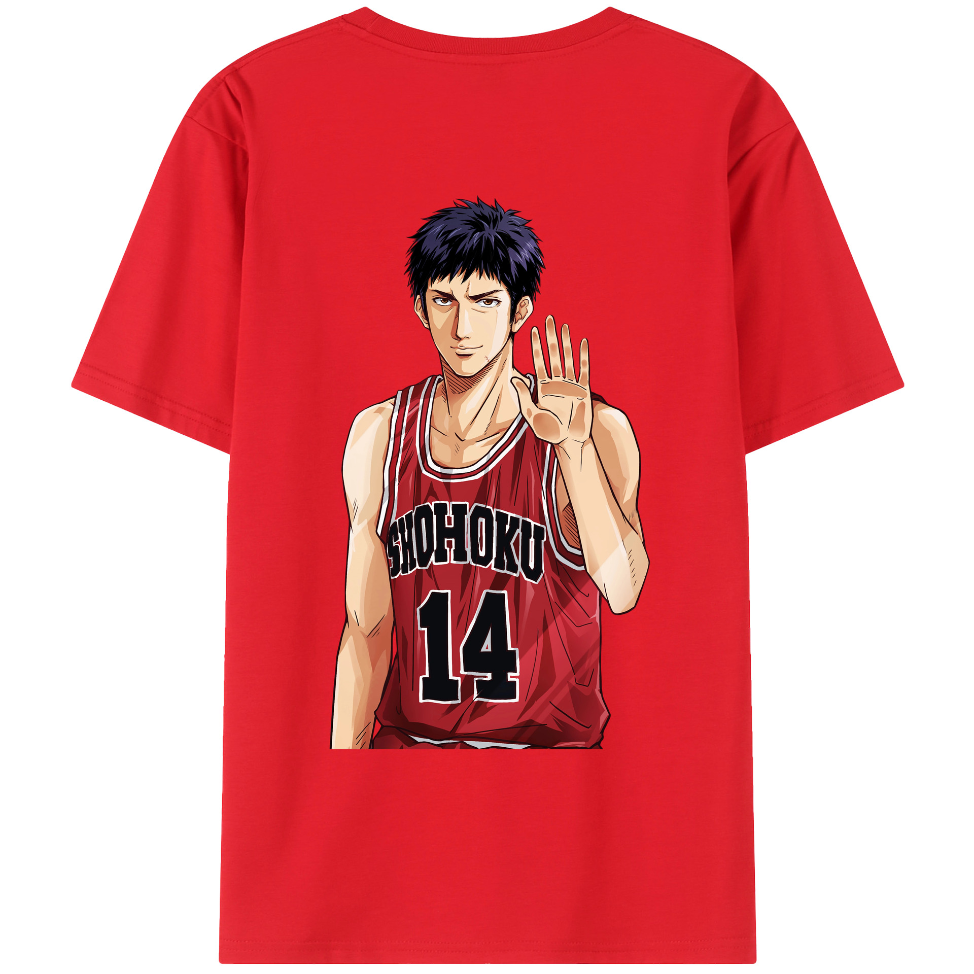 （画像用） SLAM DUNK／スラムダンク 綿100％ メンズ半袖Tシャツ（バックプリント） 通気性