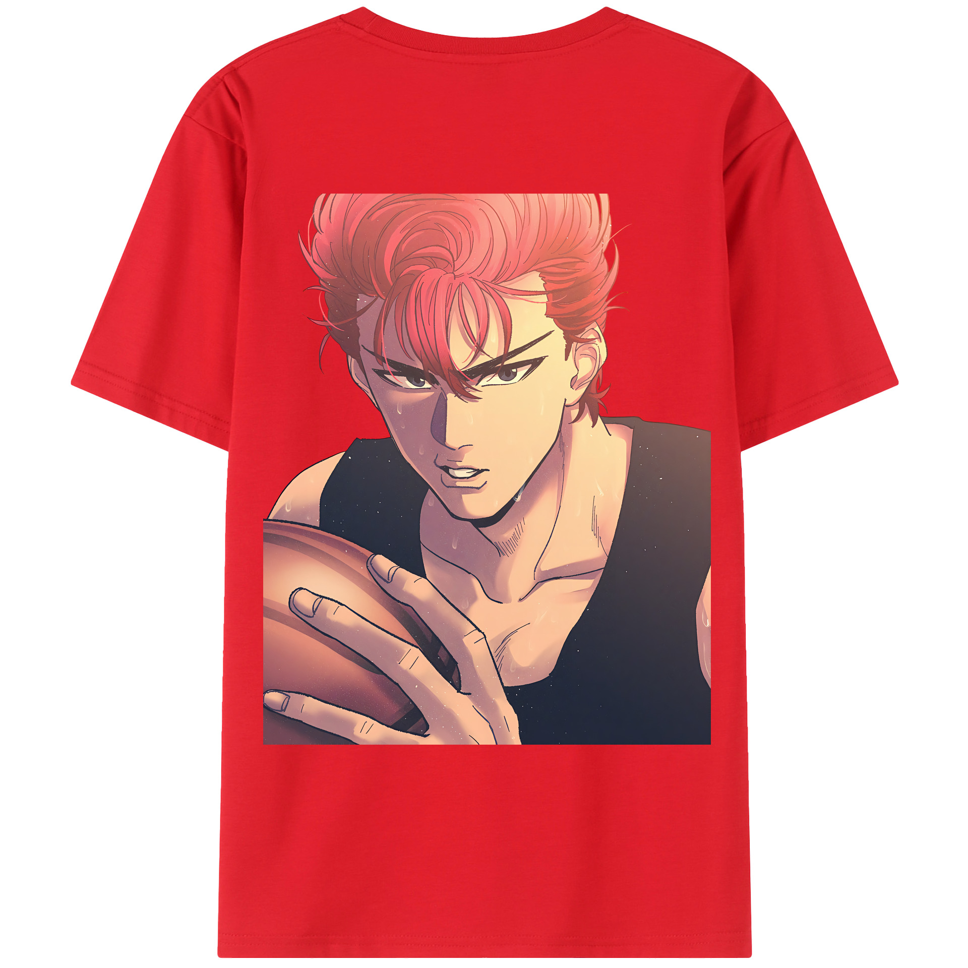 （画像用） SLAM DUNK／スラムダンク 綿100％ メンズ半袖Tシャツ（バックプリント） 通気性