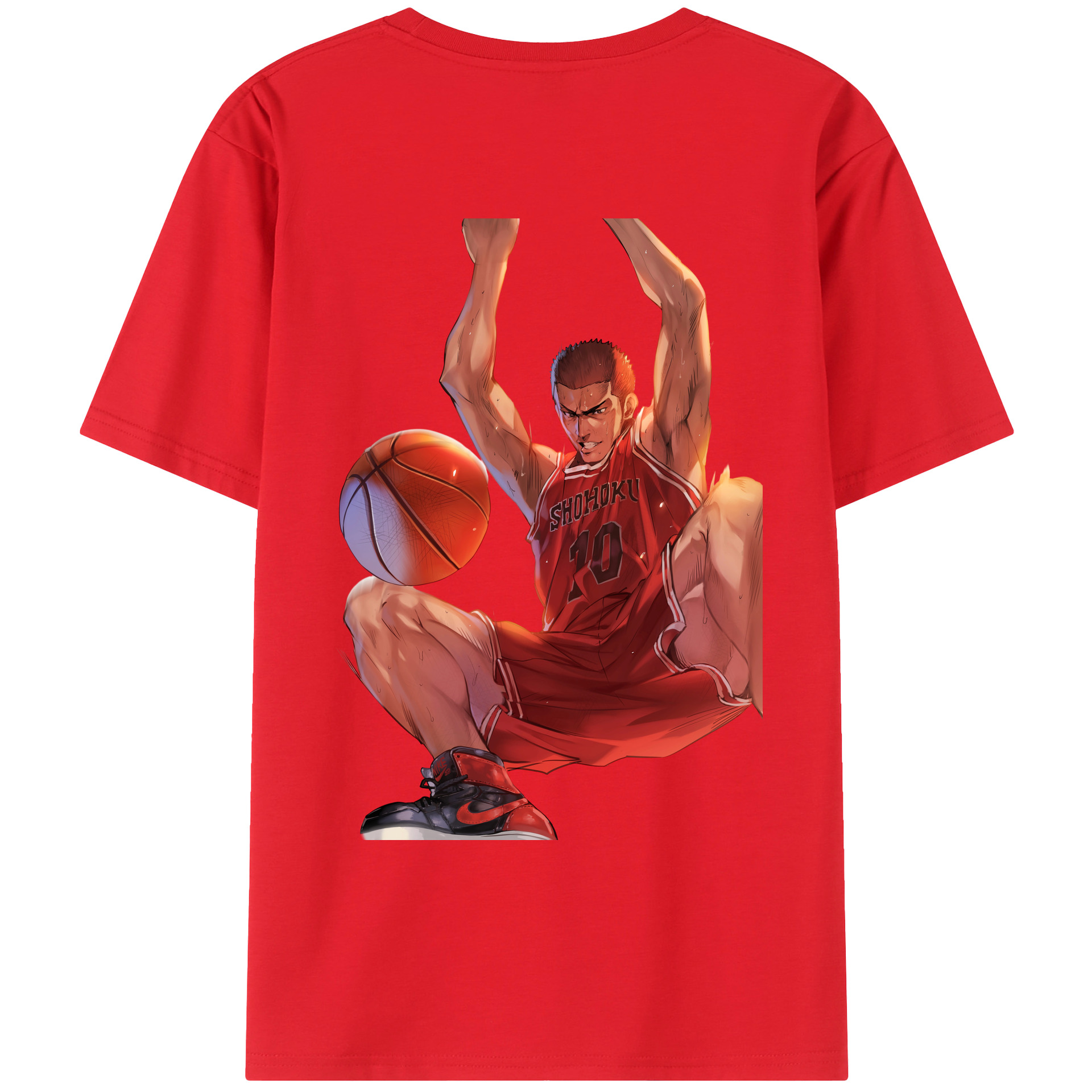 （画像用） SLAM DUNK／スラムダンク 綿100％ メンズ半袖Tシャツ（バックプリント） 通気性