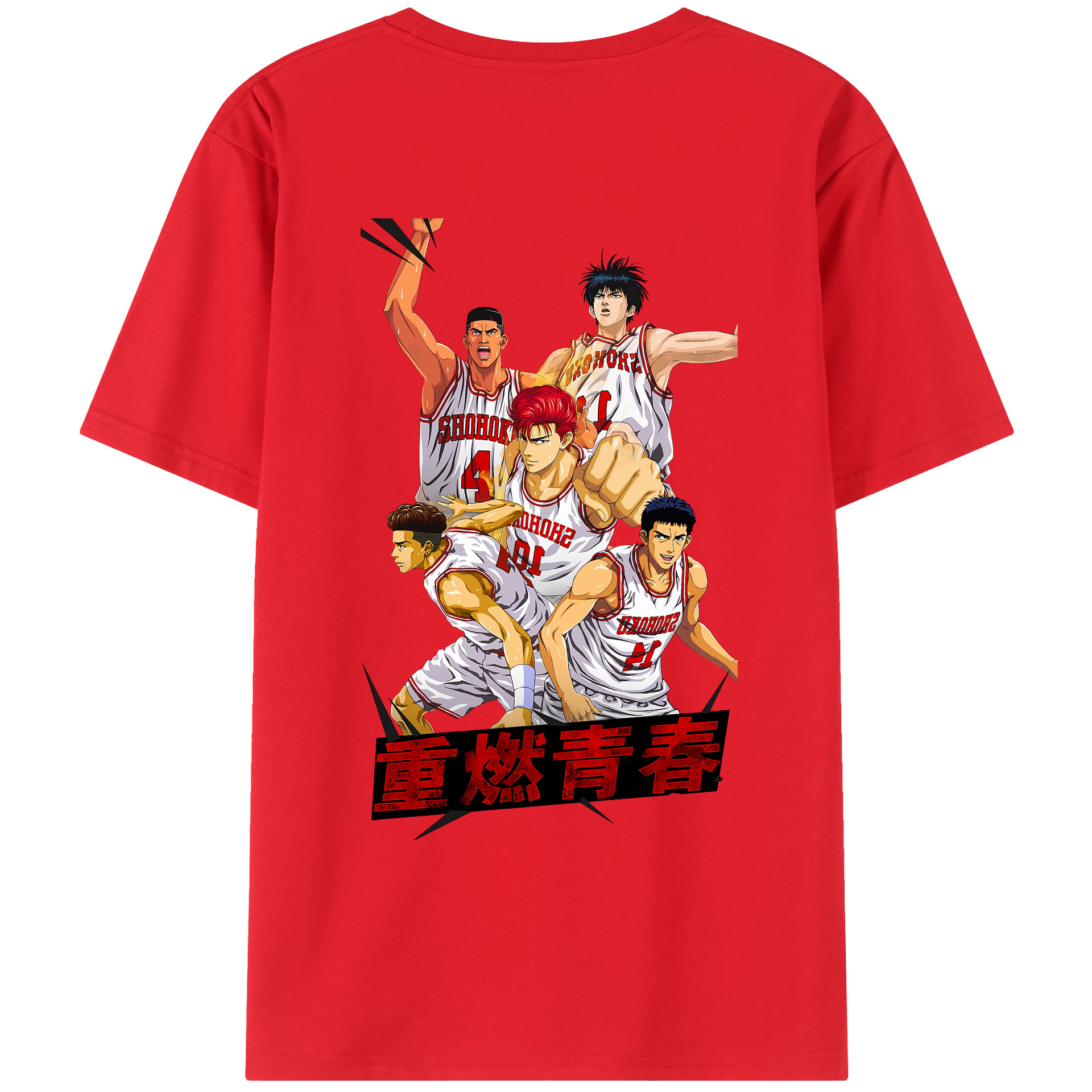 （画像用） SLAM DUNK／スラムダンク 綿100％ メンズ半袖Tシャツ（バックプリント） 通気性
