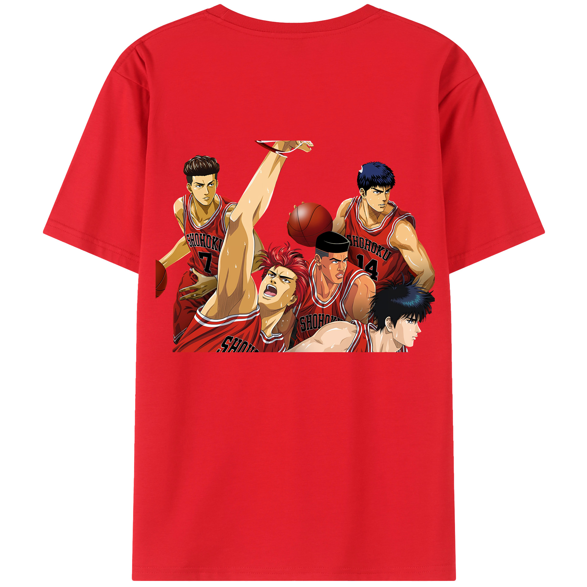 （画像用） SLAM DUNK／スラムダンク 綿100％ メンズ半袖Tシャツ（バックプリント） 通気性