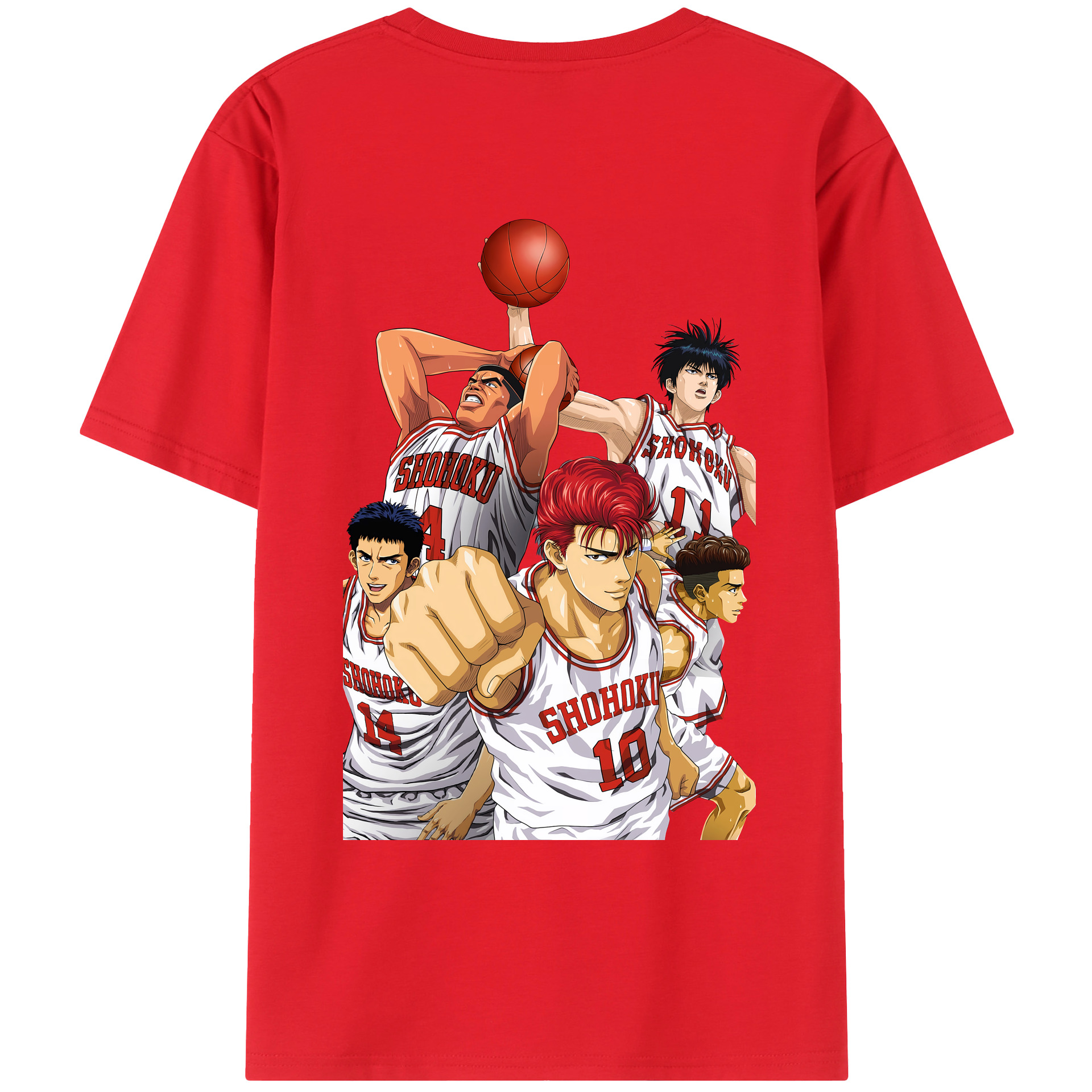 （画像用） SLAM DUNK／スラムダンク 綿100％ メンズ半袖Tシャツ（バックプリント） 通気性