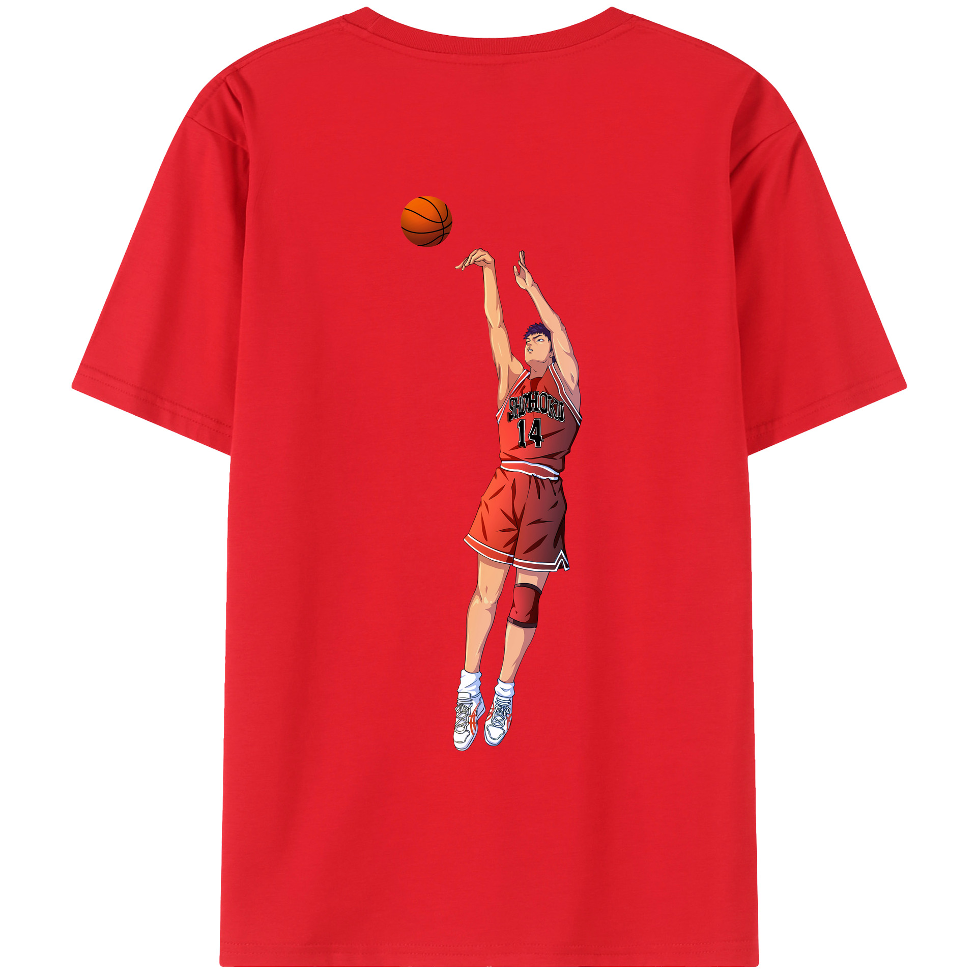 （画像用） SLAM DUNK／スラムダンク 綿100％ メンズ半袖Tシャツ（バックプリント） 通気性