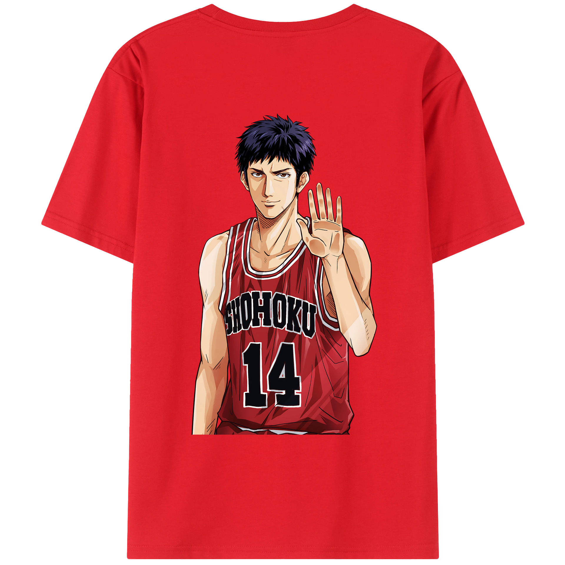（画像用） SLAM DUNK／スラムダンク 綿100％ メンズ半袖Tシャツ（バックプリント） 通気性