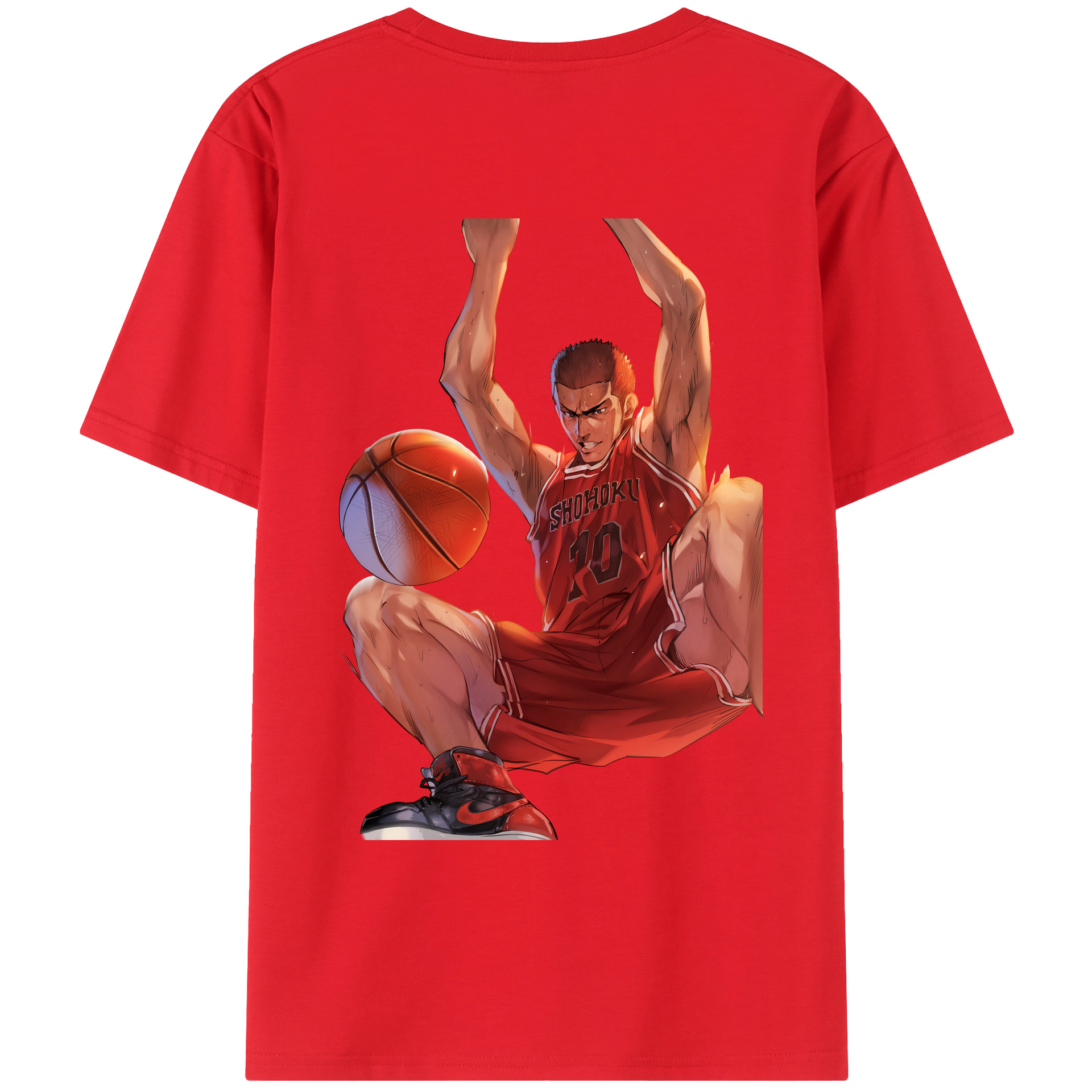 （画像用） SLAM DUNK／スラムダンク 綿100％ メンズ半袖Tシャツ（バックプリント） 通気性