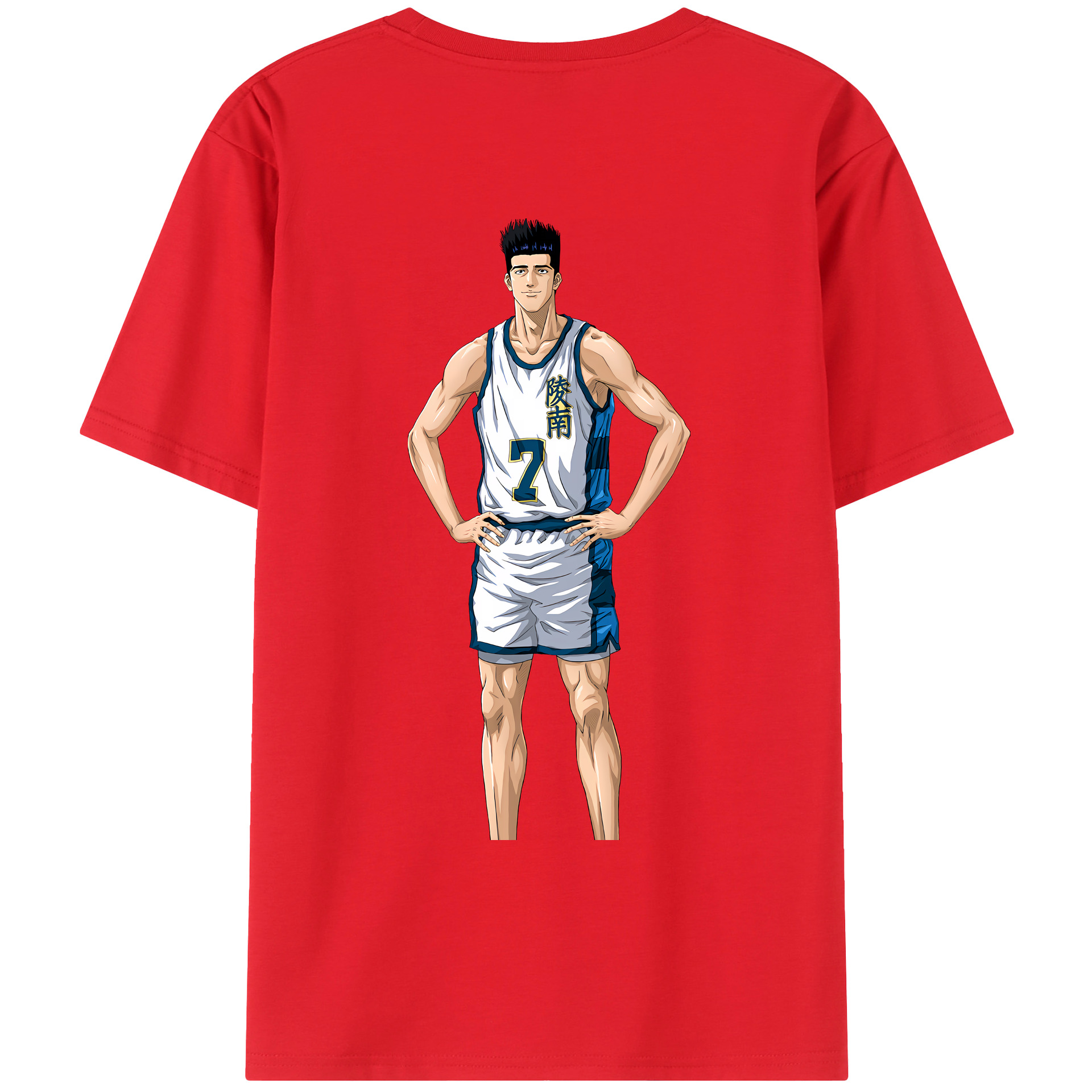 （画像用） SLAM DUNK／スラムダンク 綿100％ メンズ半袖Tシャツ（バックプリント） 通気性