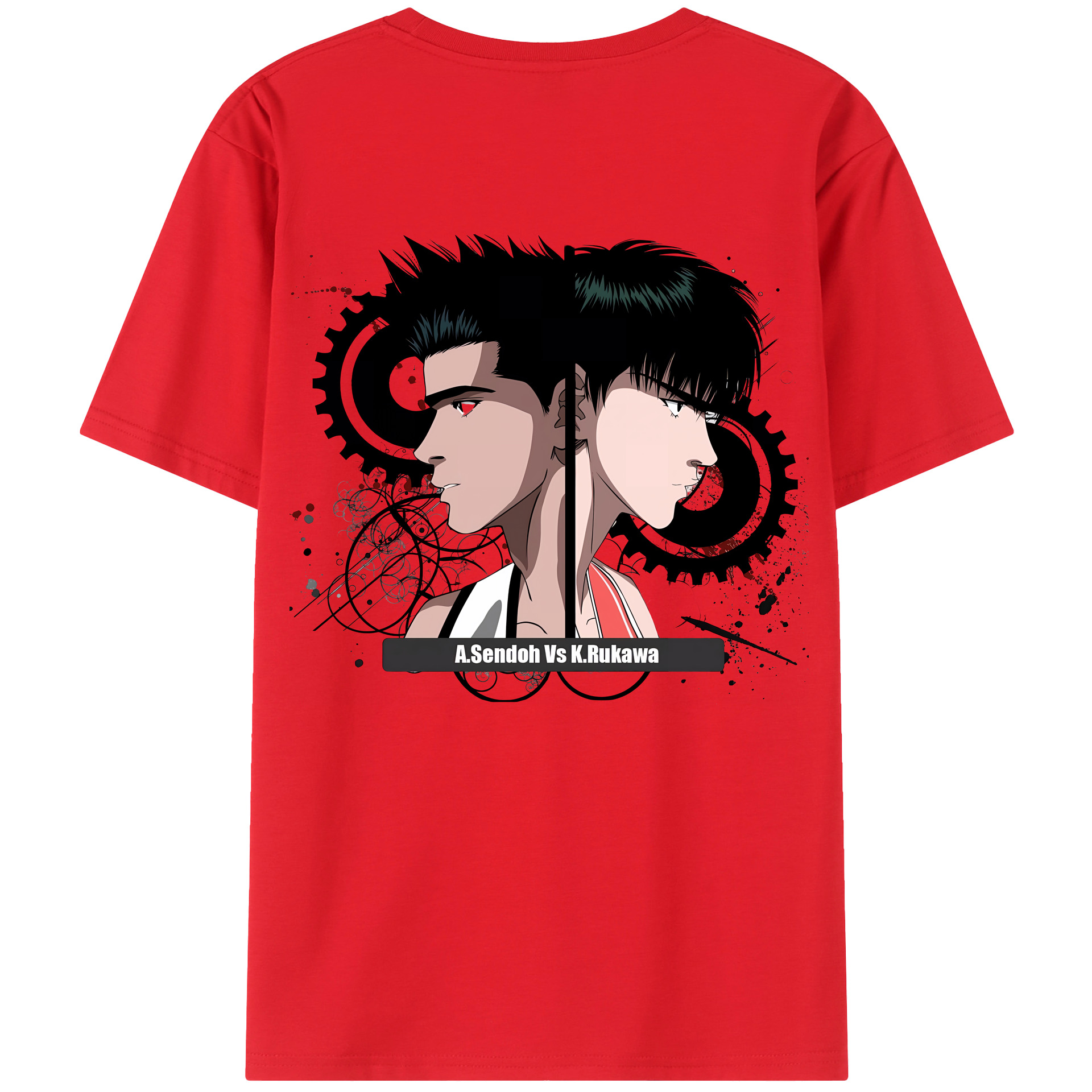 （画像用） SLAM DUNK／スラムダンク 綿100％ メンズ半袖Tシャツ（バックプリント） 通気性