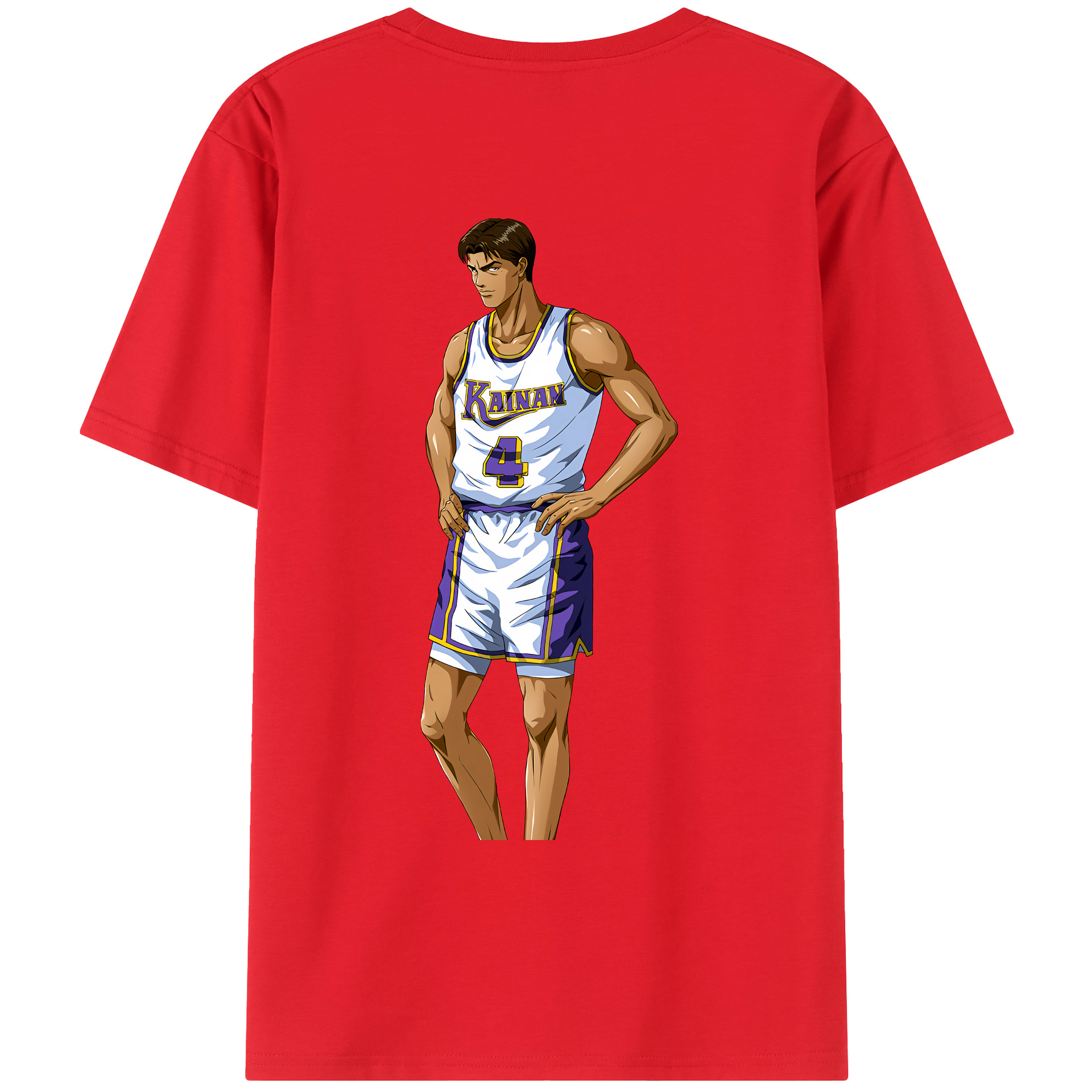（画像用） SLAM DUNK／スラムダンク 綿100％ メンズ半袖Tシャツ（バックプリント） 通気性