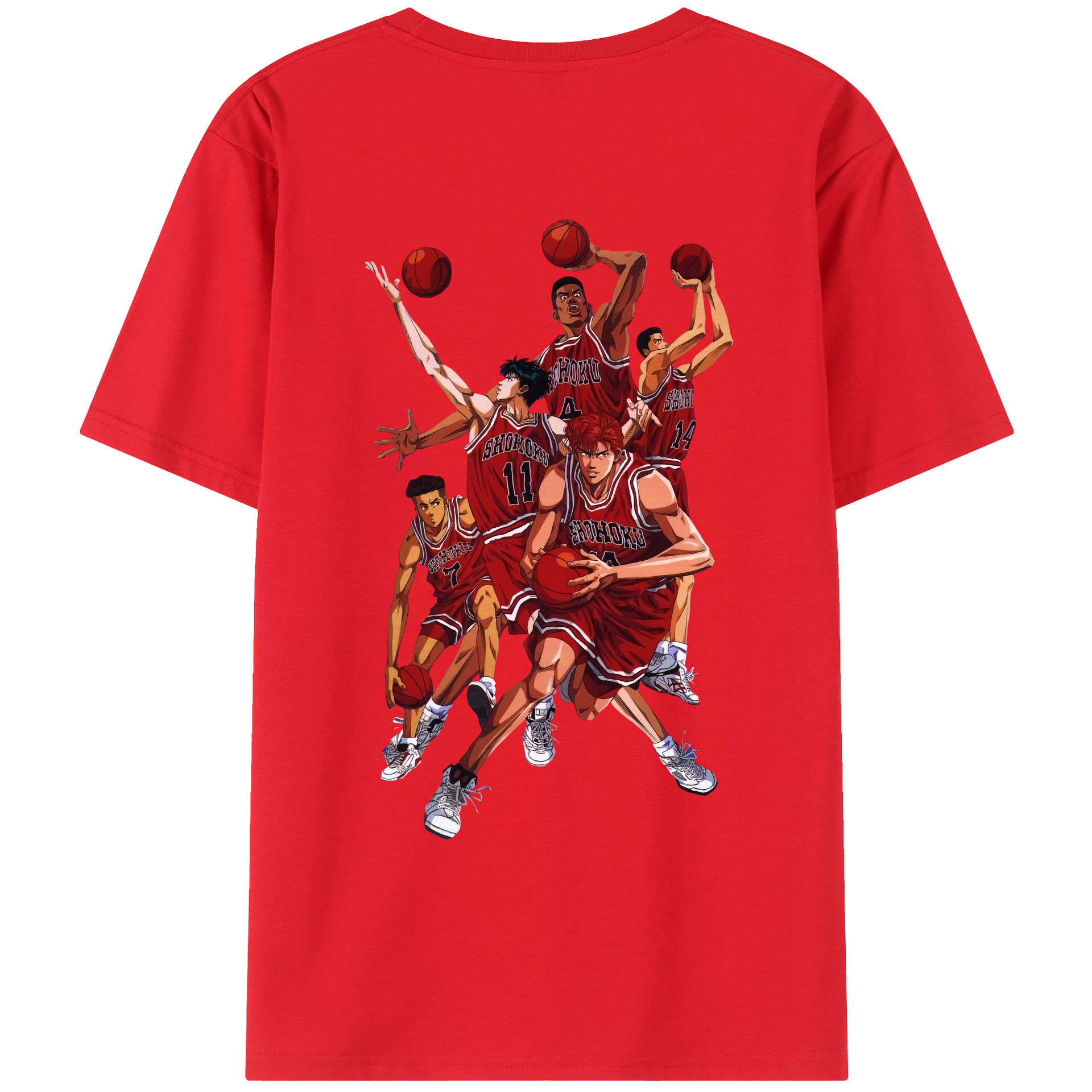 （画像用） SLAM DUNK／スラムダンク 綿100％ メンズ半袖Tシャツ（バックプリント） 通気性