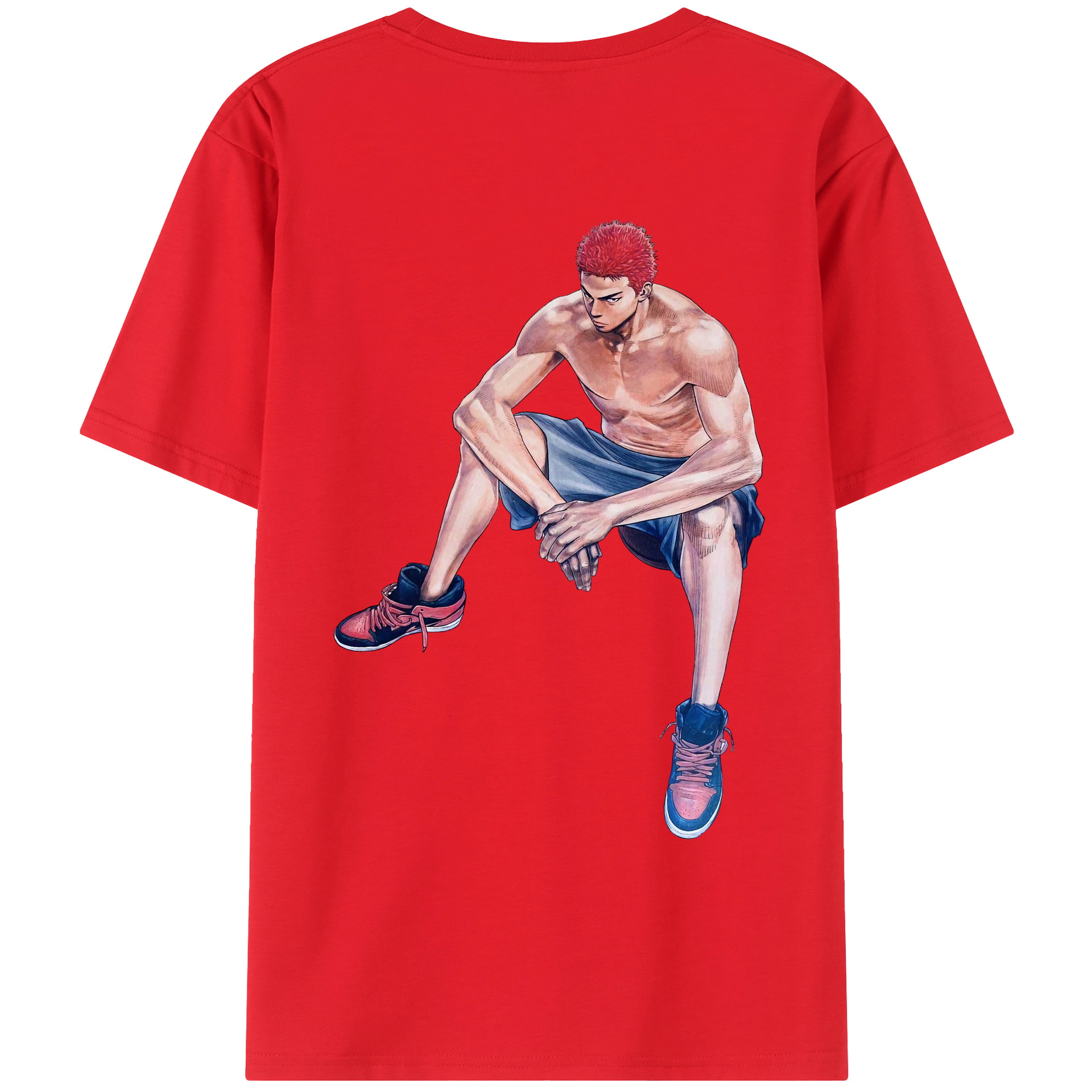 （画像用） SLAM DUNK／スラムダンク 綿100％ メンズ半袖Tシャツ（バックプリント） 通気性
