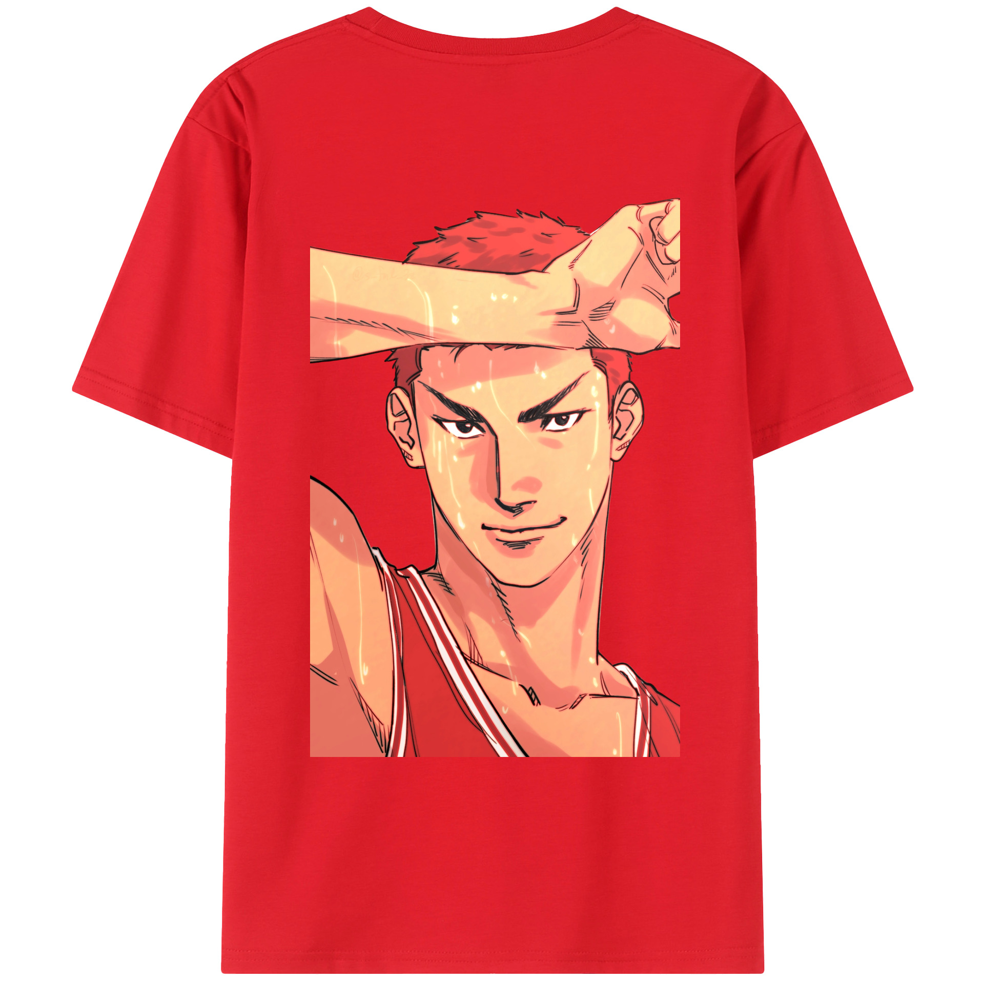 （画像用） SLAM DUNK／スラムダンク 綿100％ メンズ半袖Tシャツ（バックプリント） 通気性