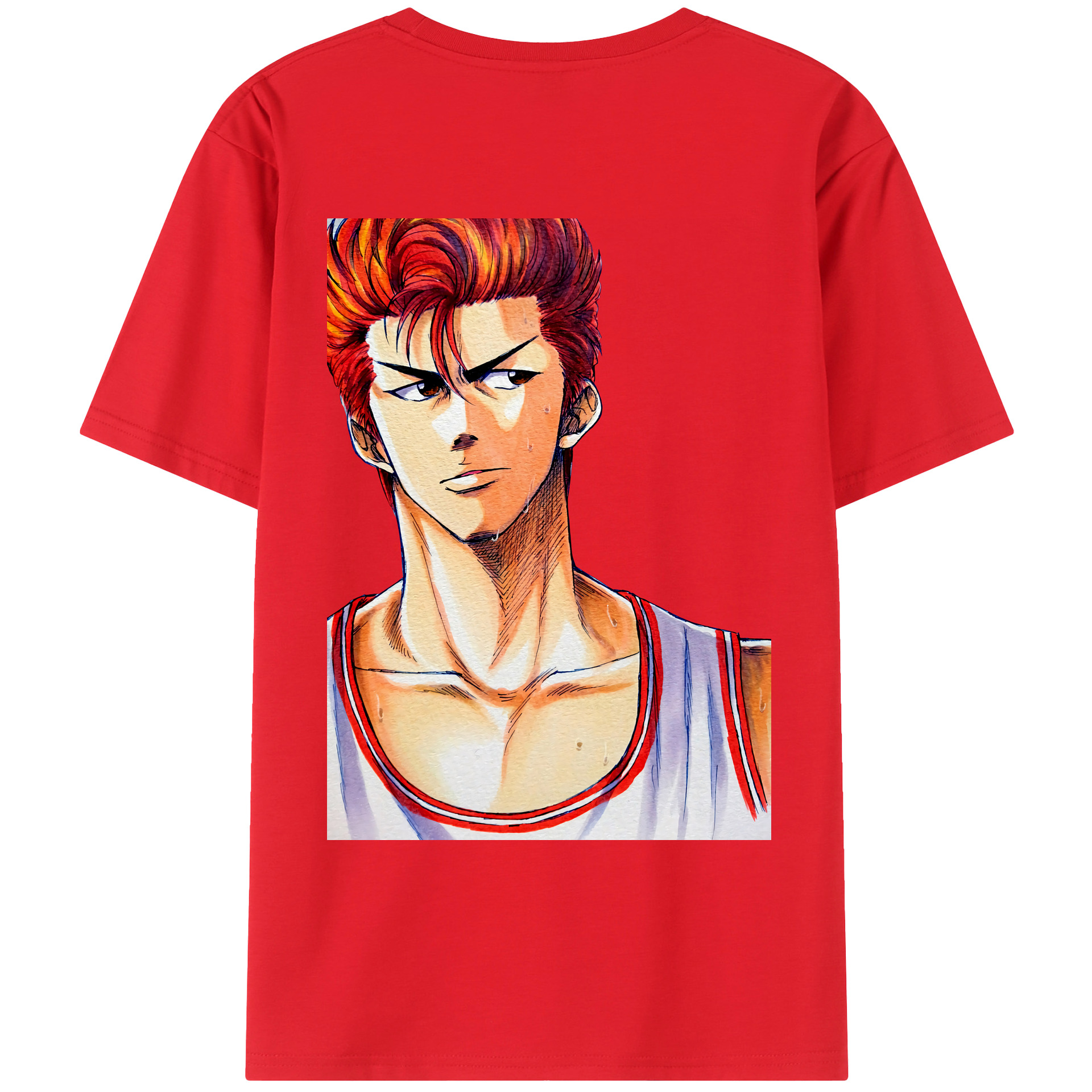 （画像用） SLAM DUNK／スラムダンク 綿100％ メンズ半袖Tシャツ（バックプリント） 通気性