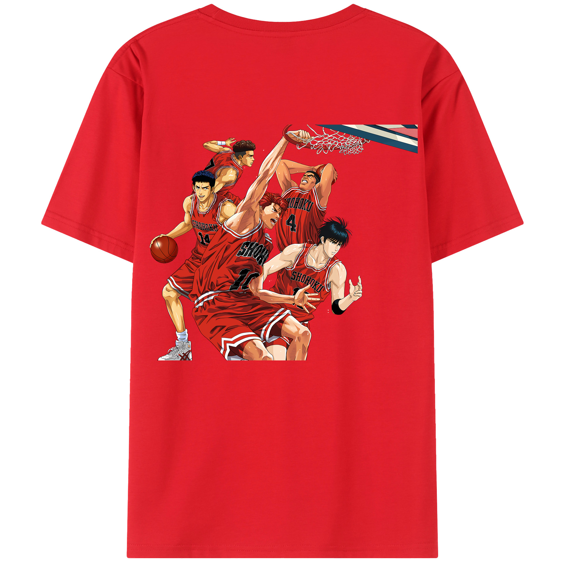 （画像用） SLAM DUNK／スラムダンク 綿100％ メンズ半袖Tシャツ（バックプリント） 通気性