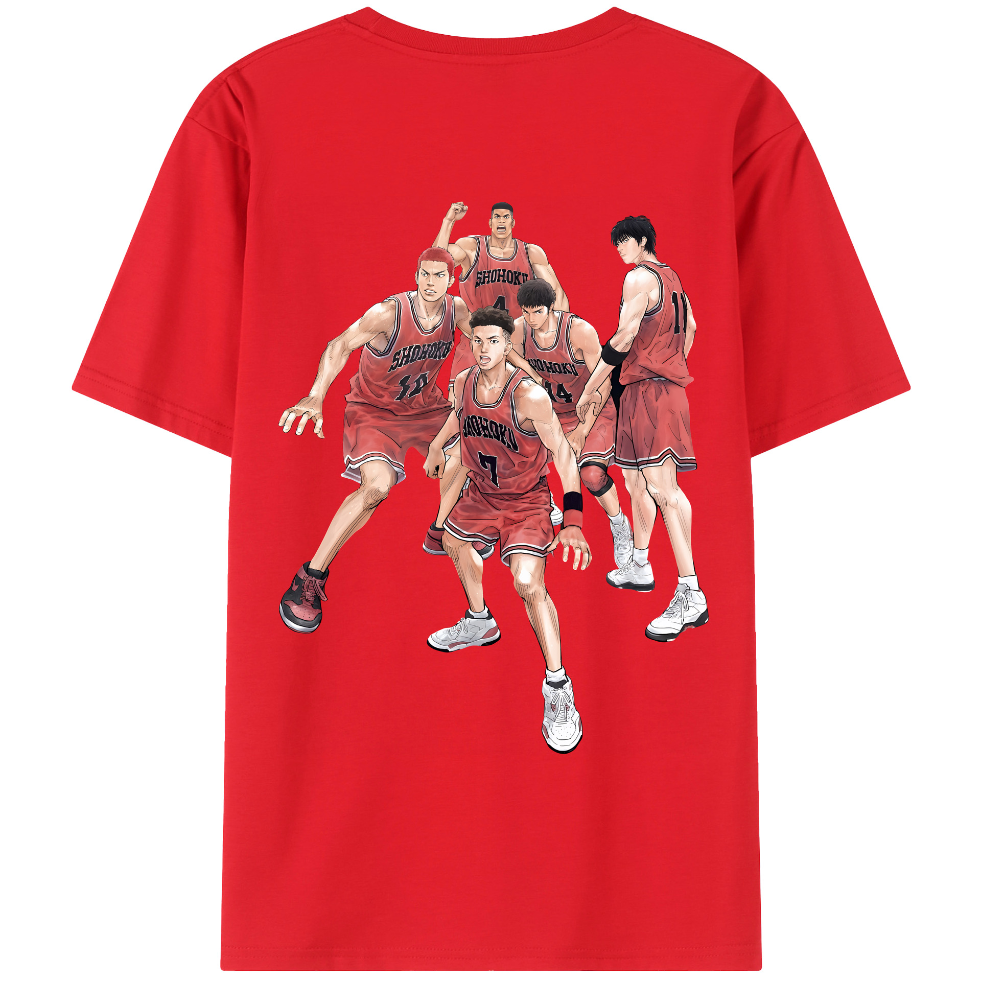 （画像用） SLAM DUNK／スラムダンク 綿100％ メンズ半袖Tシャツ（バックプリント） 通気性