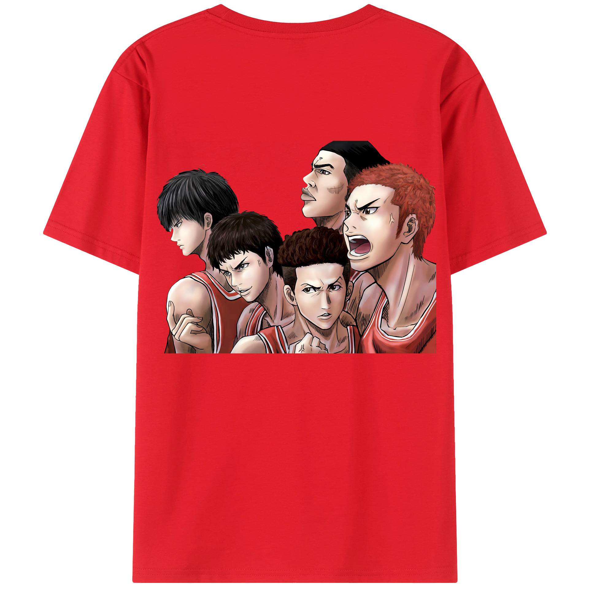 （画像用） SLAM DUNK／スラムダンク 綿100％ メンズ半袖Tシャツ（バックプリント） 通気性