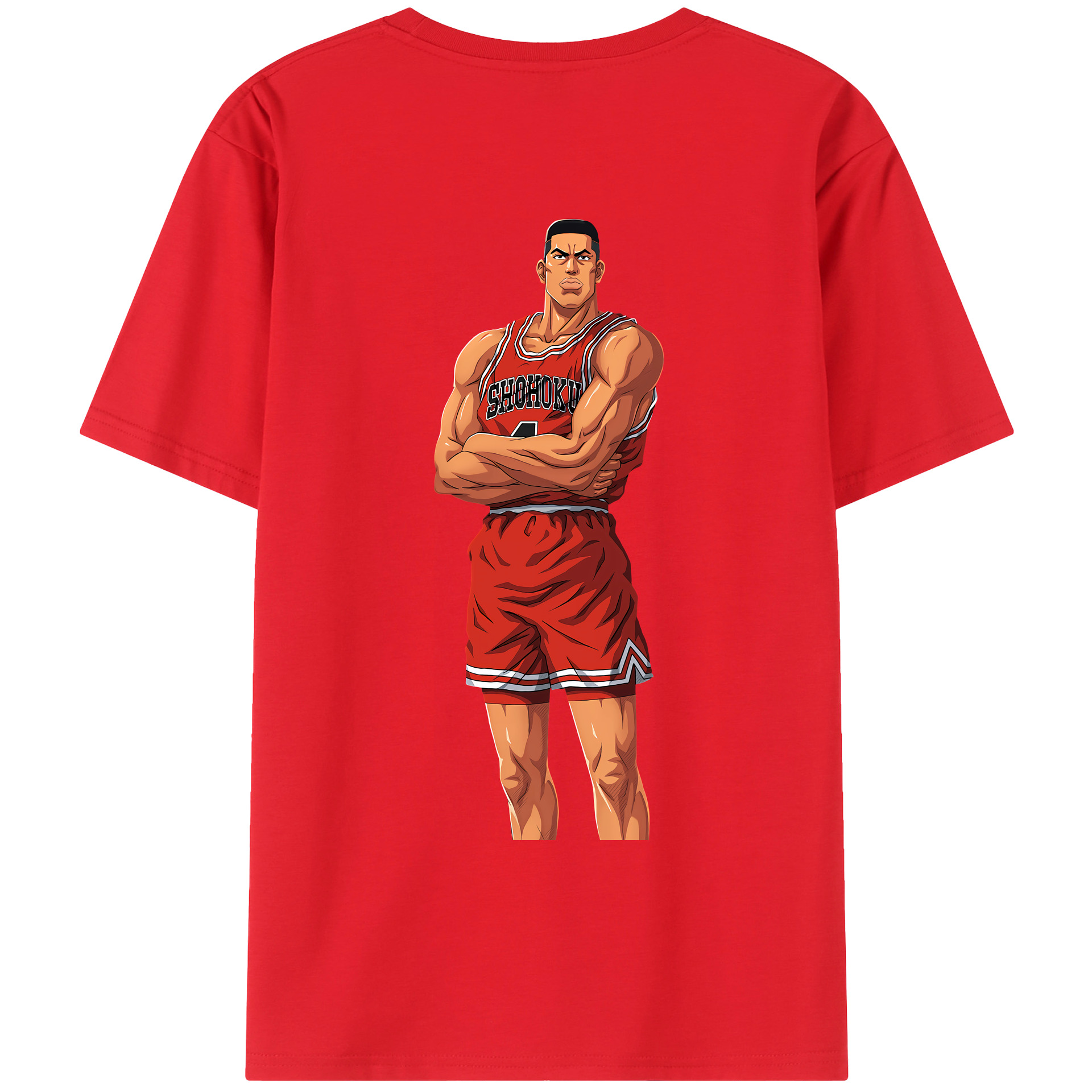 （画像用） SLAM DUNK／スラムダンク 綿100％ メンズ半袖Tシャツ（バックプリント） 通気性