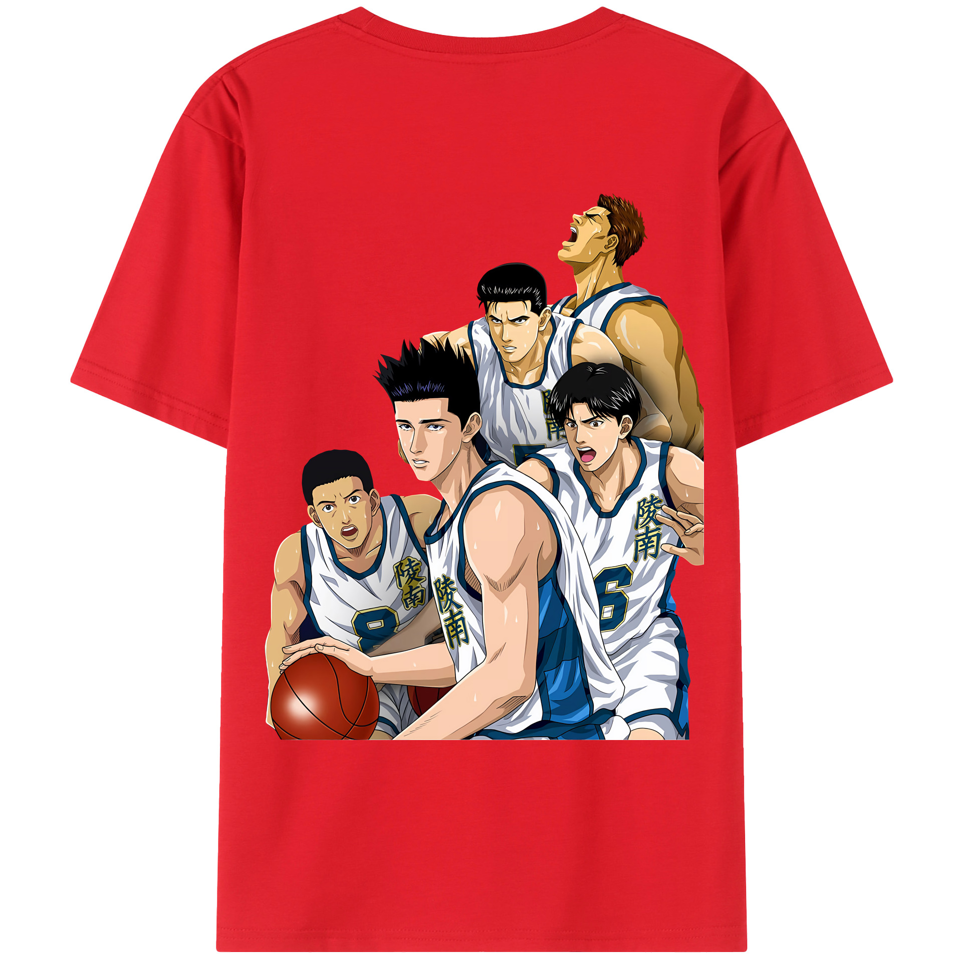 （画像用） SLAM DUNK／スラムダンク 綿100％ メンズ半袖Tシャツ（バックプリント） 通気性