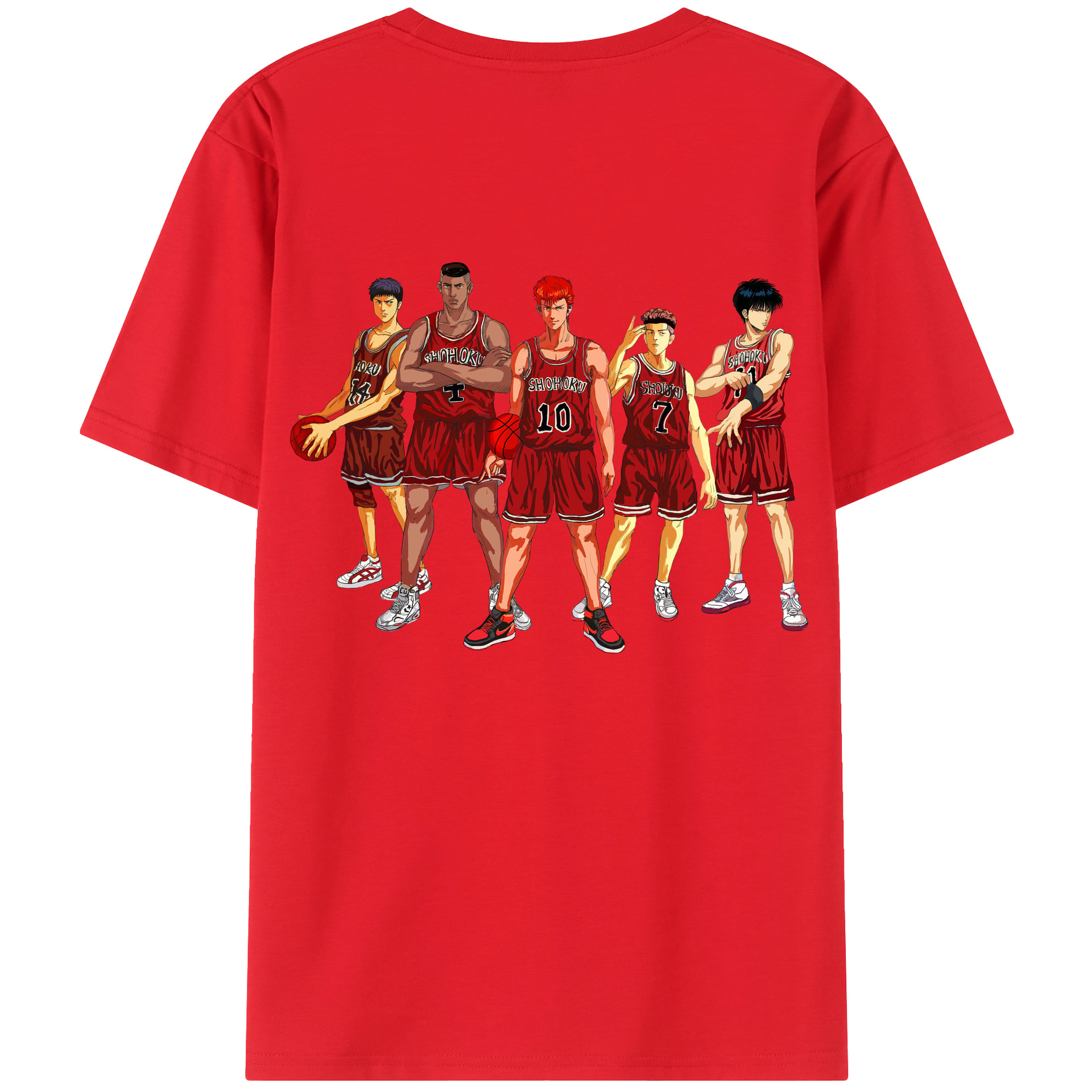 （画像用） SLAM DUNK／スラムダンク 綿100％ メンズ半袖Tシャツ（バックプリント） 通気性