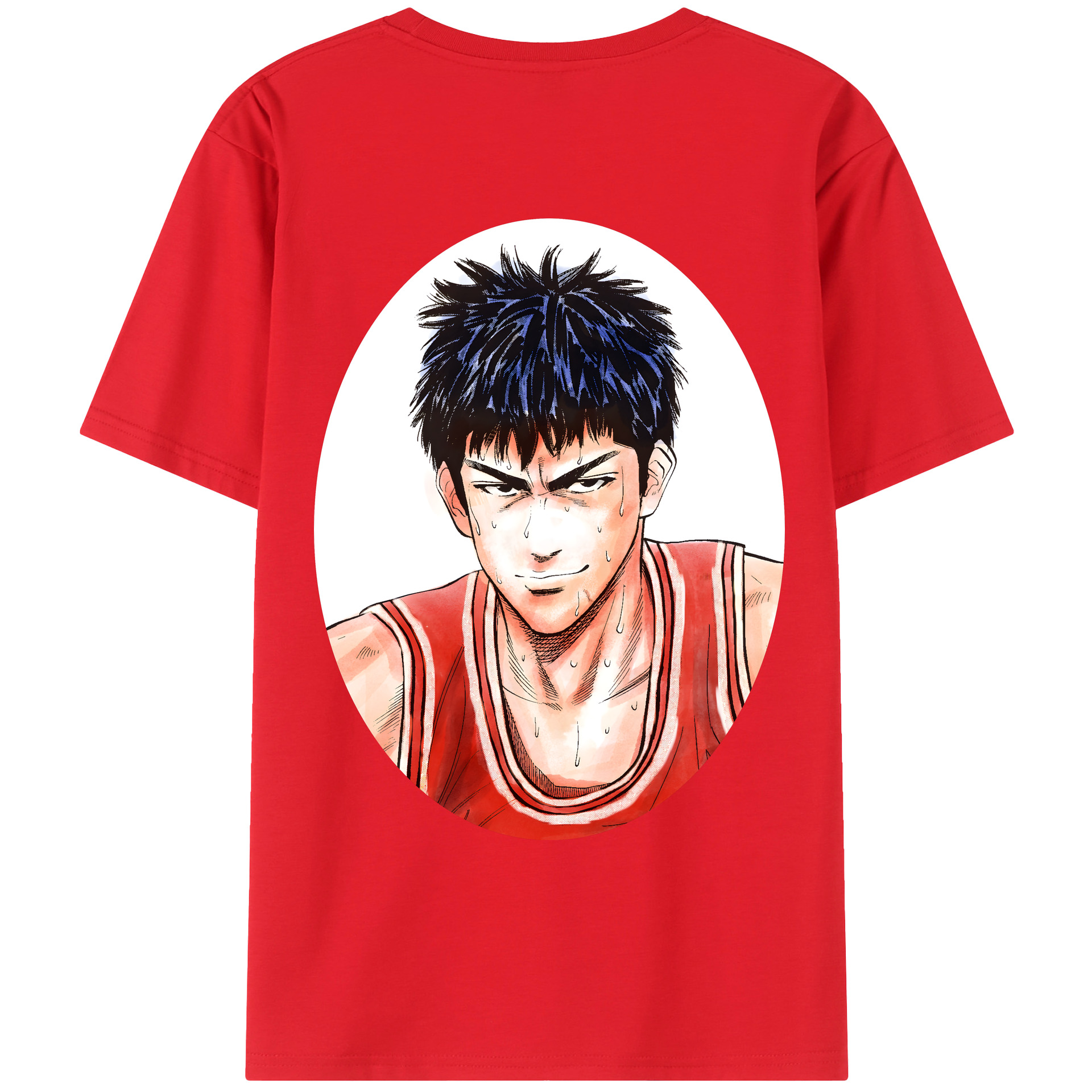 （画像用） SLAM DUNK／スラムダンク 綿100％ メンズ半袖Tシャツ（バックプリント） 通気性