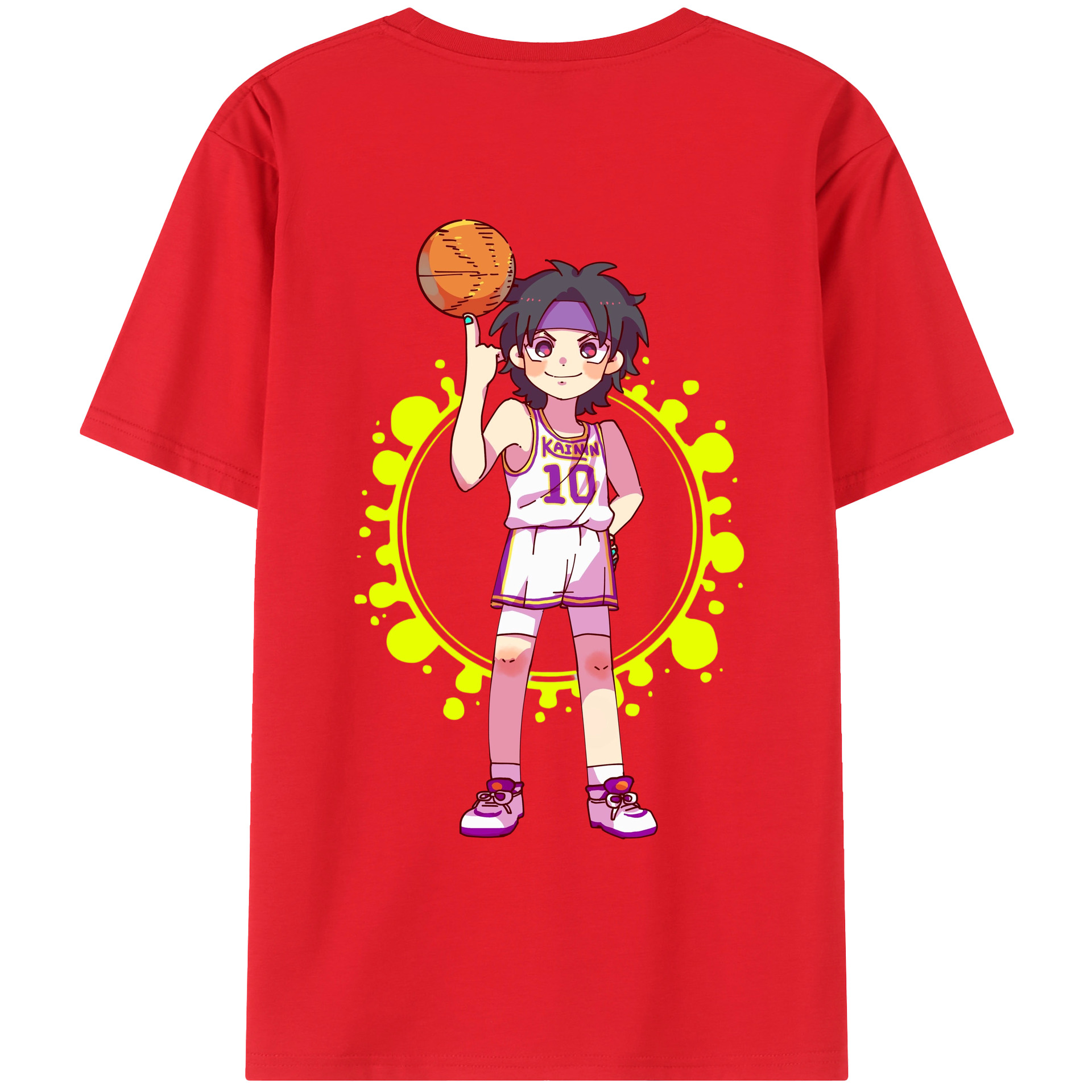 （画像用） SLAM DUNK／スラムダンク 綿100％ メンズ半袖Tシャツ（バックプリント） 通気性