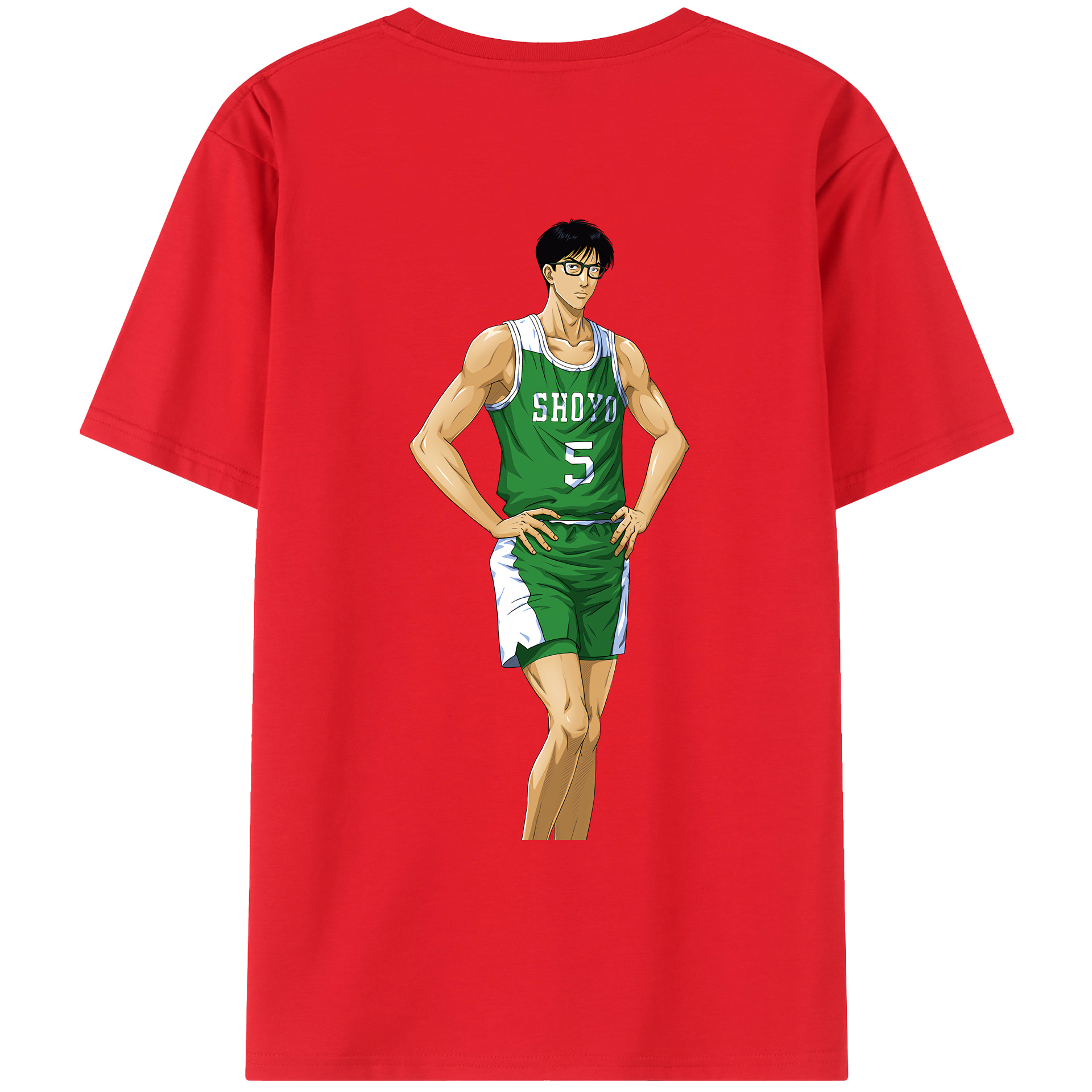 （画像用） SLAM DUNK／スラムダンク 綿100％ メンズ半袖Tシャツ（バックプリント） 通気性