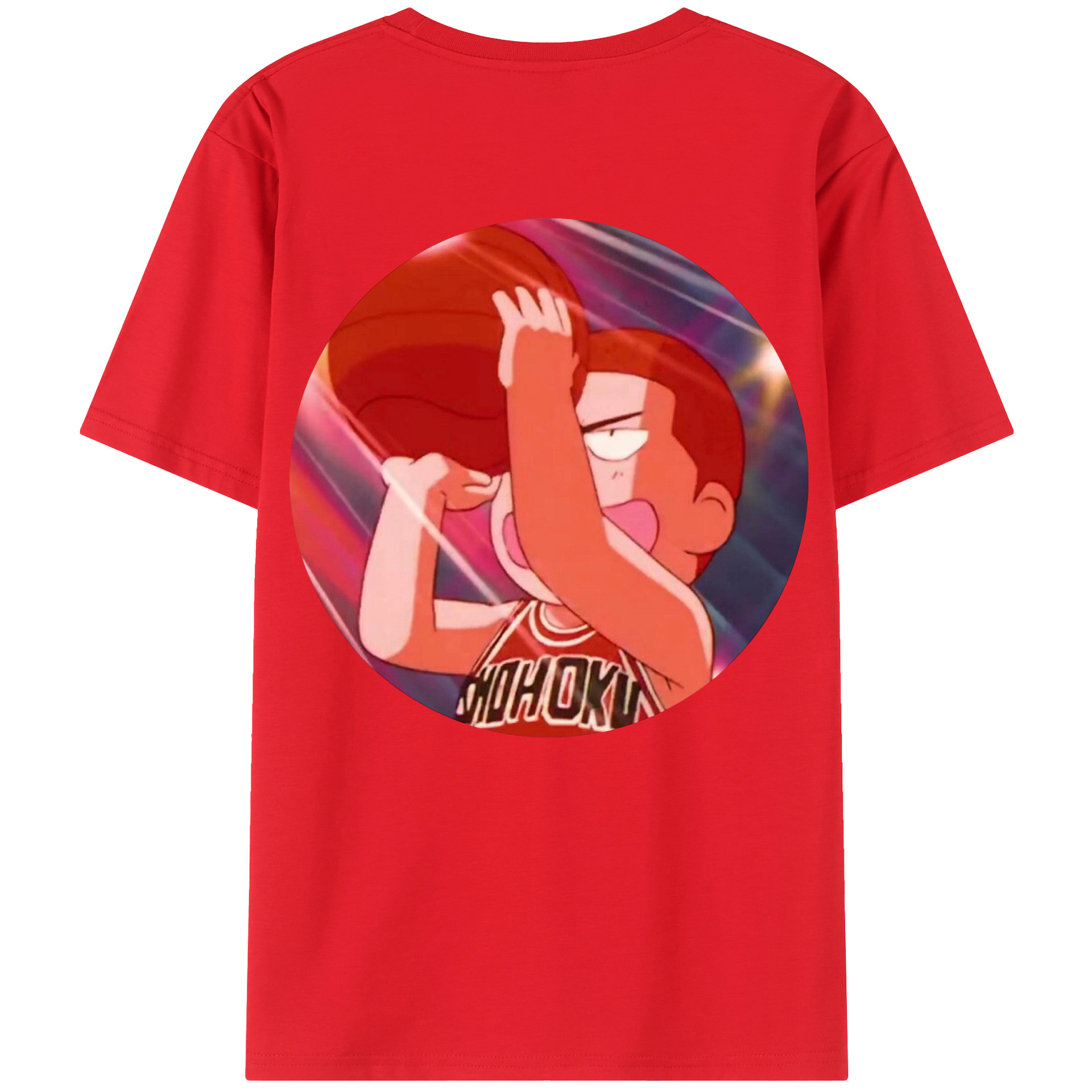 （画像用） SLAM DUNK／スラムダンク 綿100％ メンズ半袖Tシャツ（バックプリント） 通気性
