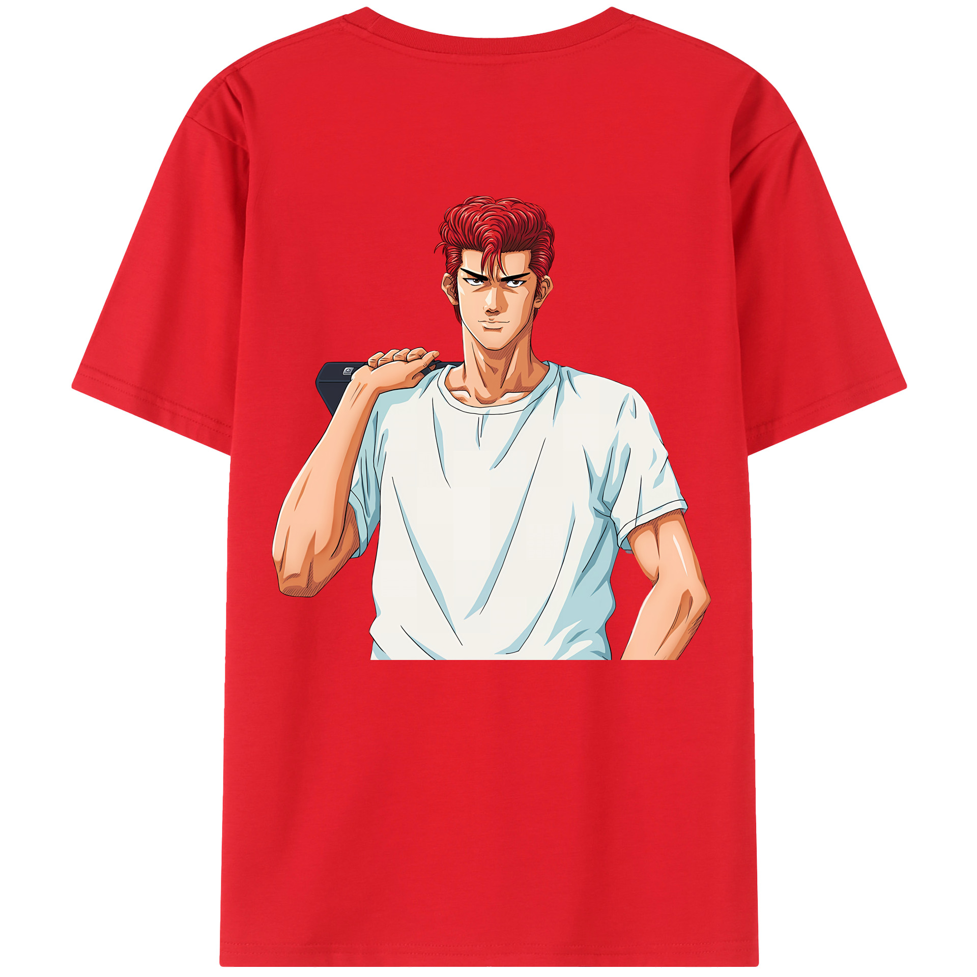 （画像用） SLAM DUNK／スラムダンク 綿100％ メンズ半袖Tシャツ（バックプリント） 通気性