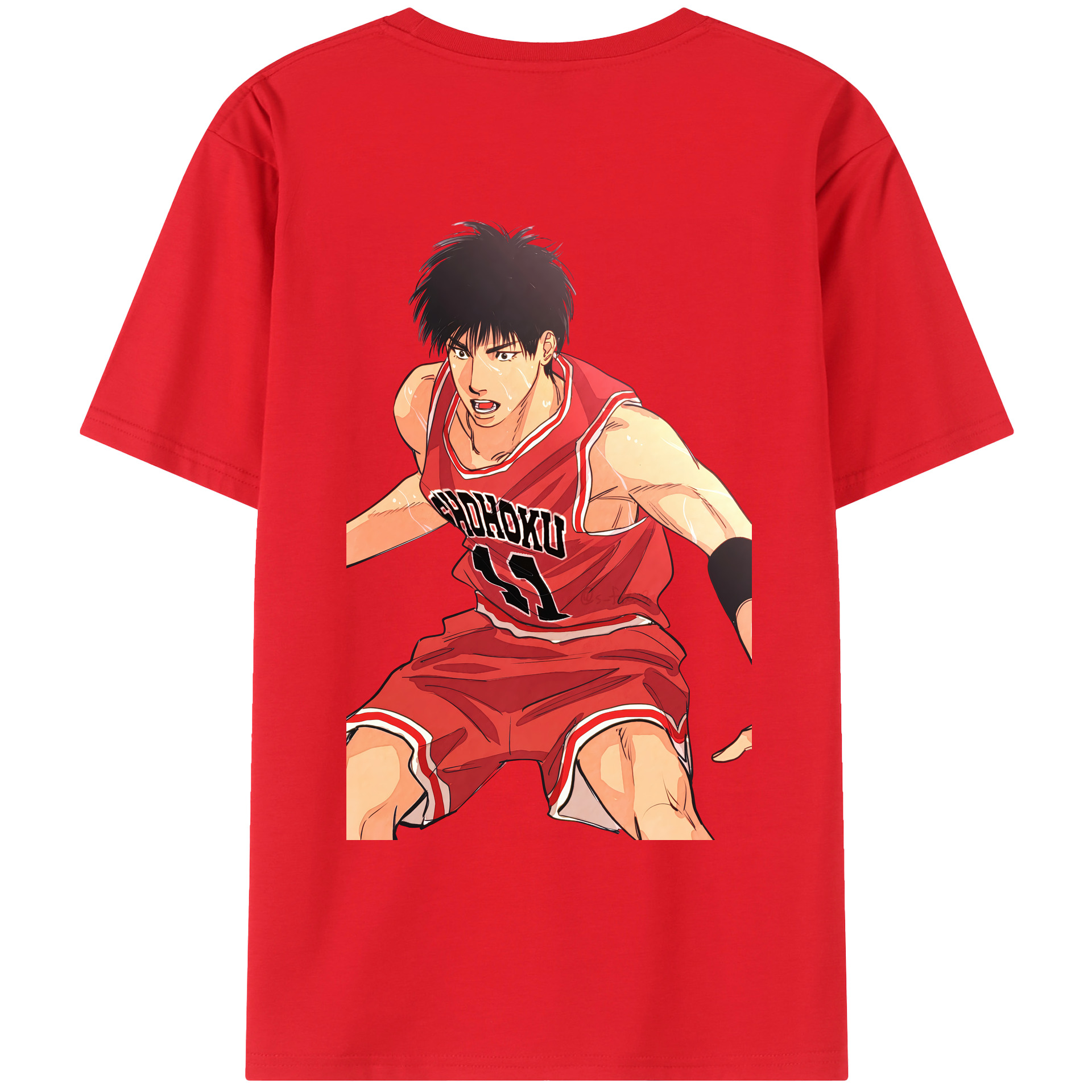 （画像用） SLAM DUNK／スラムダンク 綿100％ メンズ半袖Tシャツ（バックプリント） 通気性